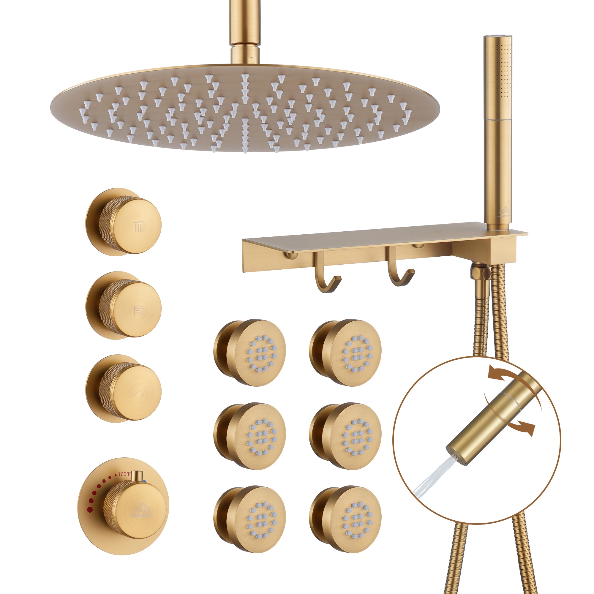 CASAINC TR-ST000050AAB Showerhead-Bar-Panels - View #2