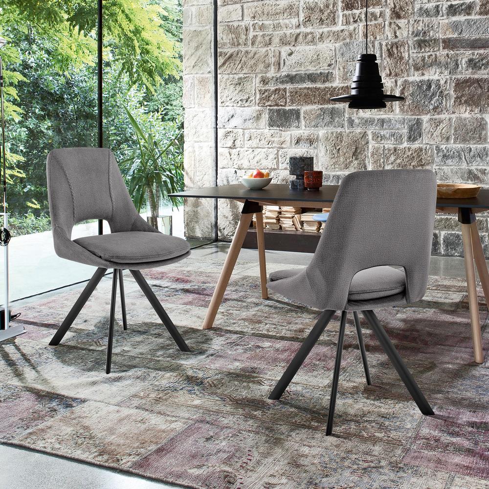 Lexi High-Back Gray Velvet Upholstered Side Chair with Metal Frame