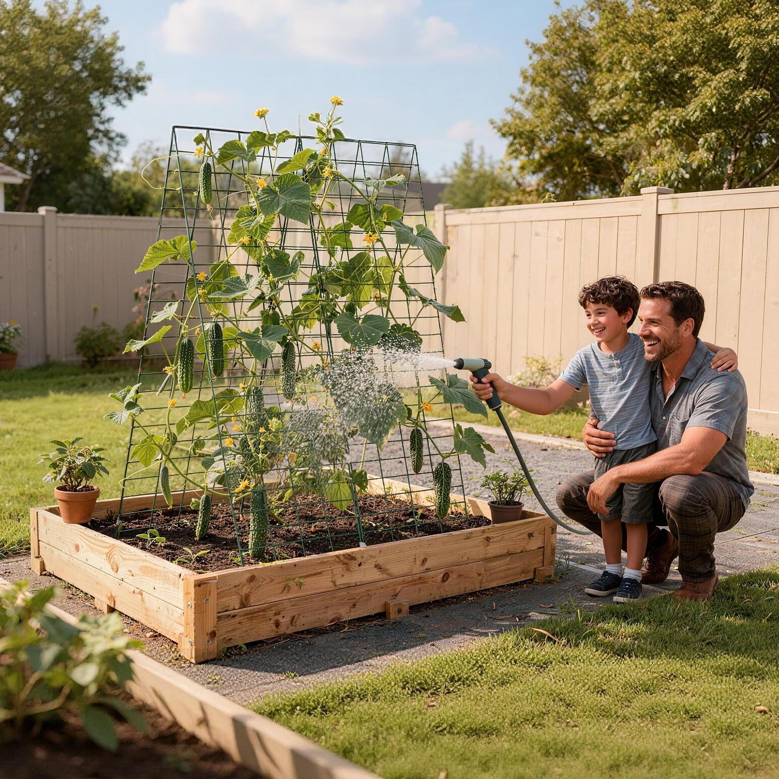 Wudkey 46.06 x 16.93 in 4 Pack A-Frame Garden Trellis Metal Plant ...