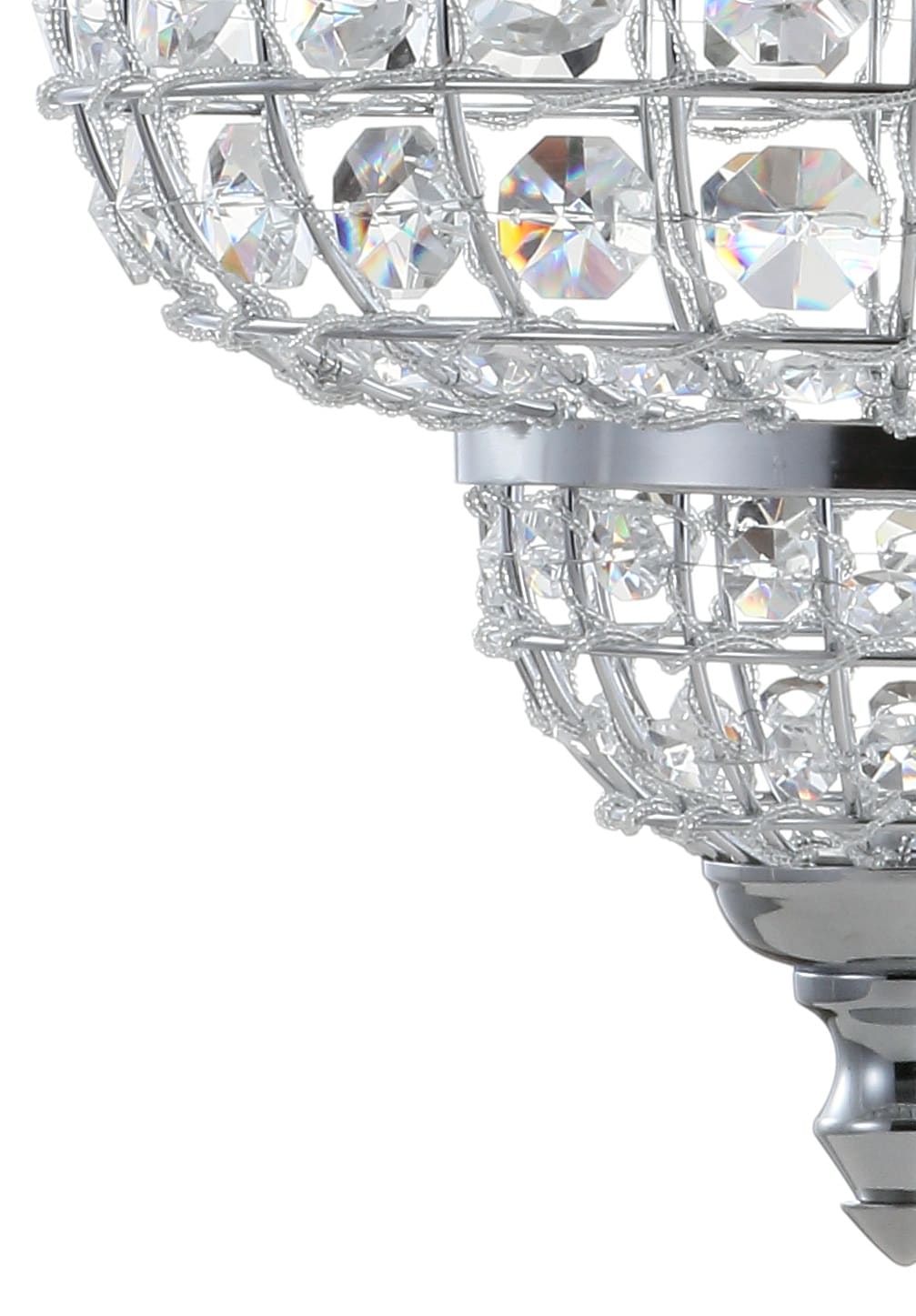 Juliette 19.5" Chrome and Crystal Modern LED Pendant Light