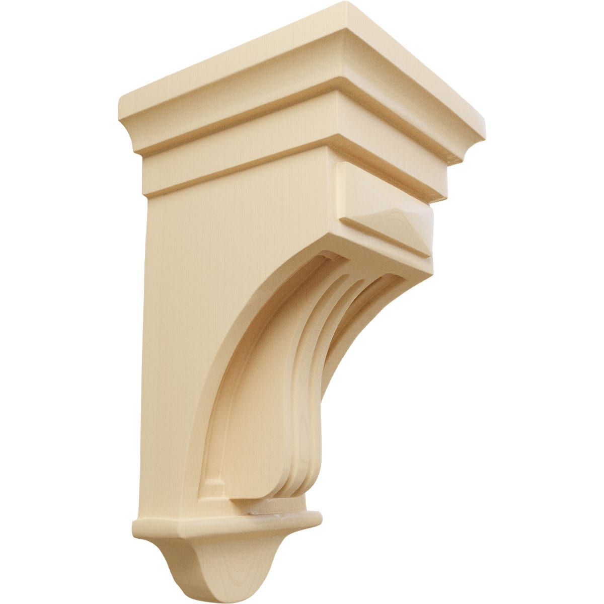 Ekena Millwork COR05X05X10RAMA 5.5-in x 5.5-in x 10-in Unfinished Maple Wood Paintable/Stainable Corbel