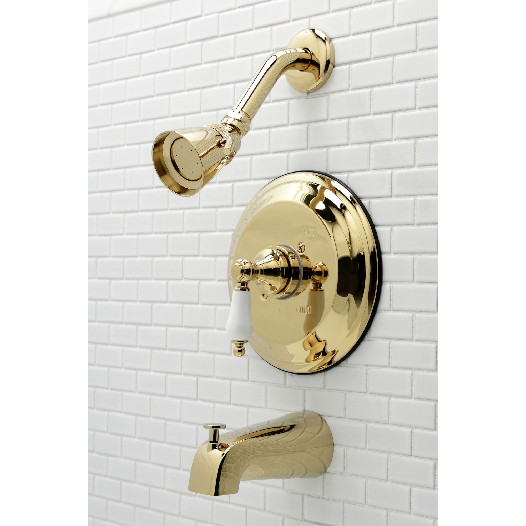 Elements of Design EB3632PL St Louis Polished brass 1-handle Single function 3.75-Inches Round Bathtub and shower Faucet with Valve