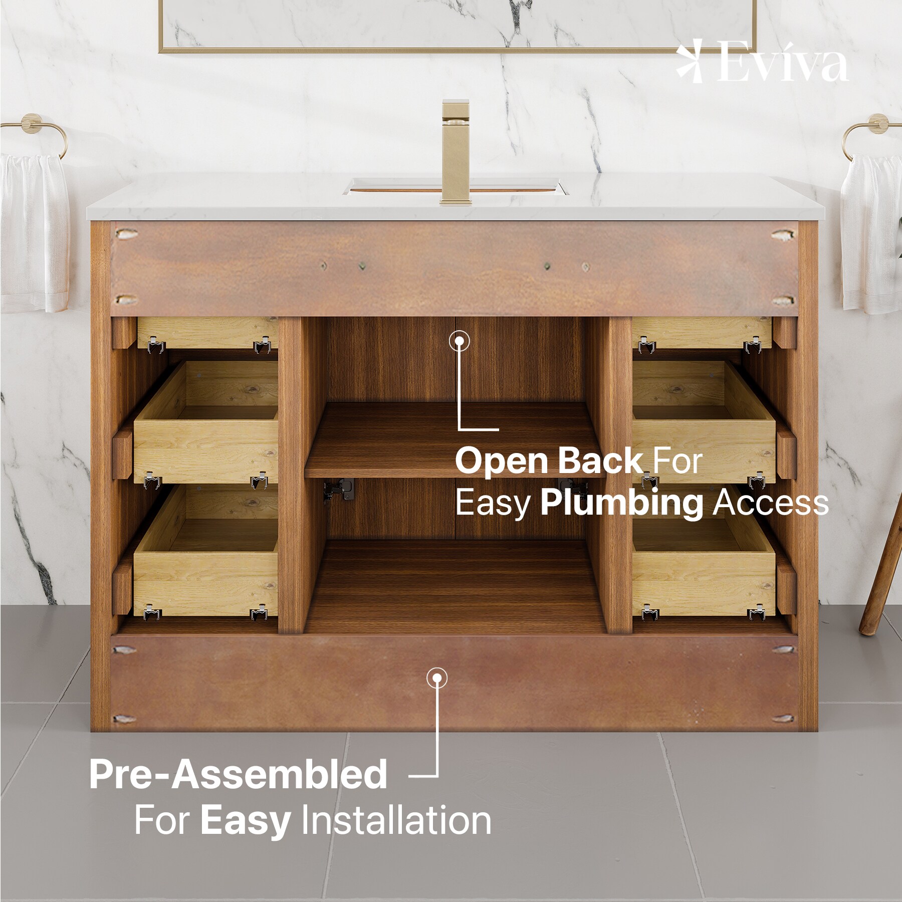 Eviva EVVN812-48X18WN Bath-Vanity-Combo - View #9