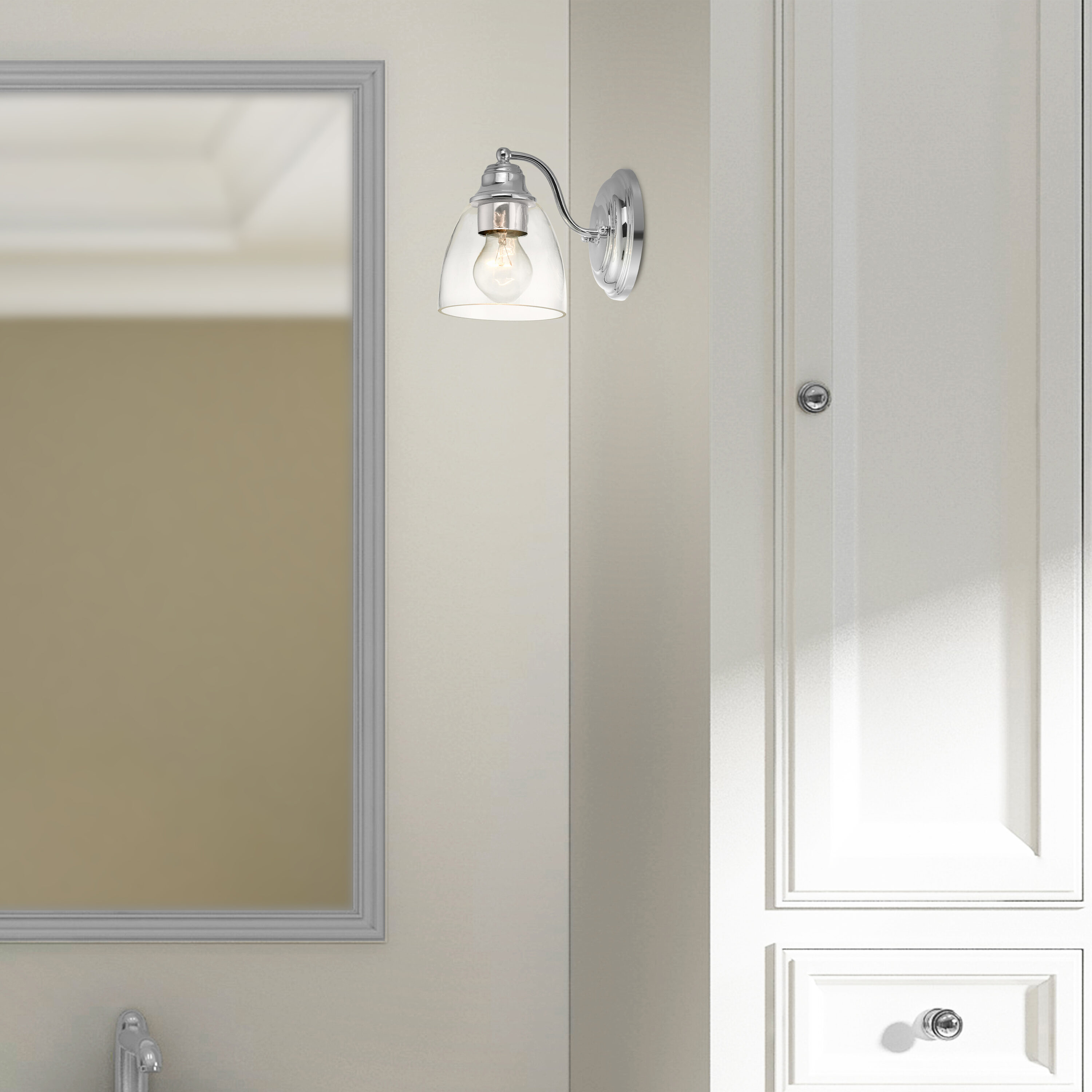 Montgomery Polished Chrome 7'' Transitional Vanity Sconce