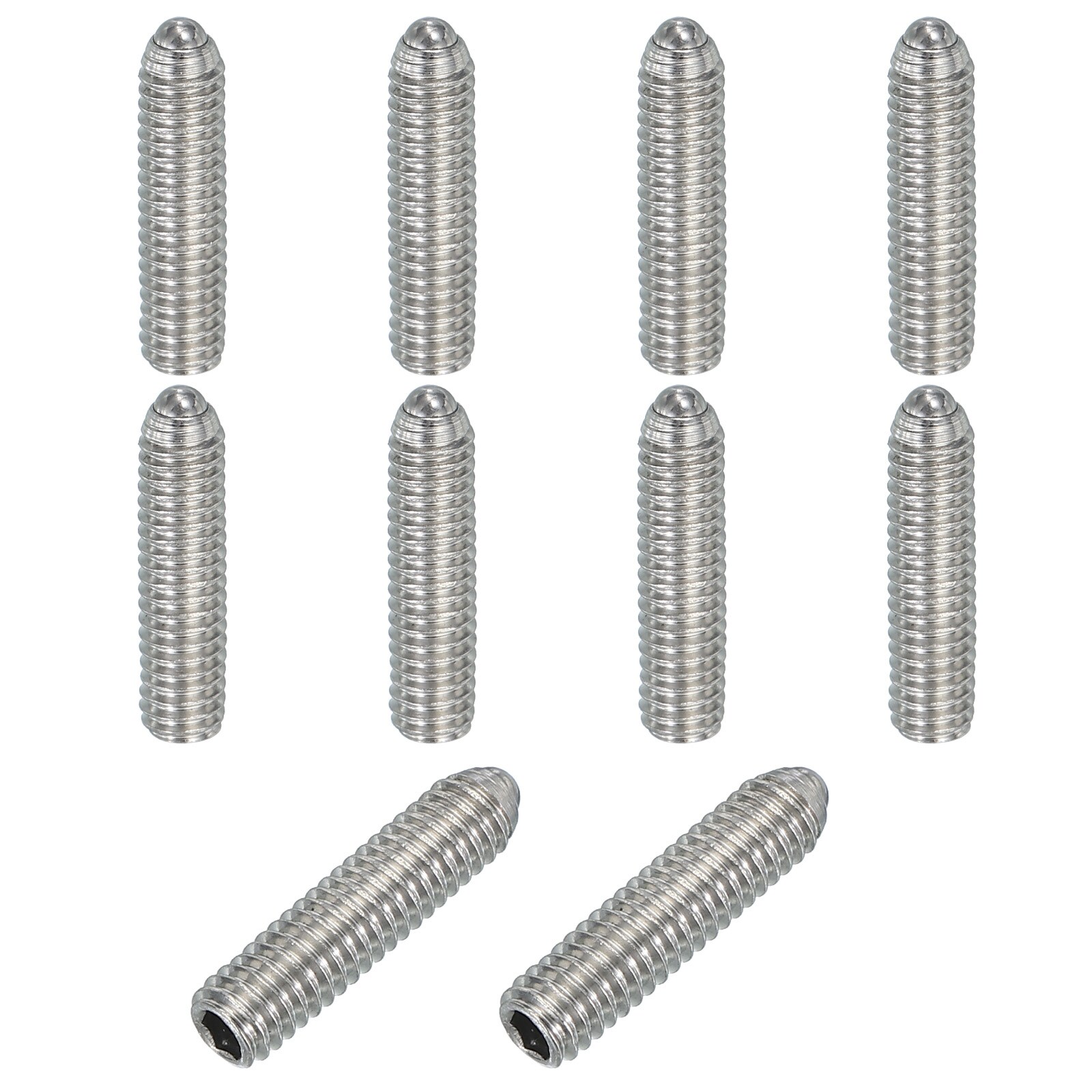 PATIKIL M4x16mm Ball Point Set Screws 10pcs 304 Stainless Steel Hex Socket Spring Ball Point Grub Screws for Industrial Machine Home Furniture Workplaces Silver
