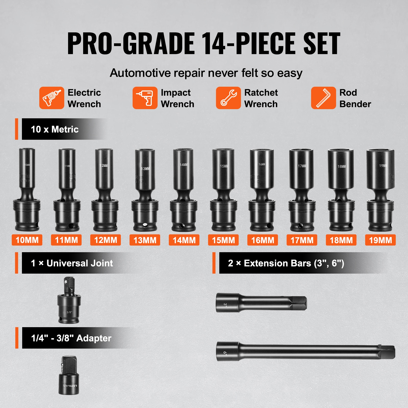 VEVOR SCCJTTZJ1CRM06165V0 Impact-Socket-Sets - View #3