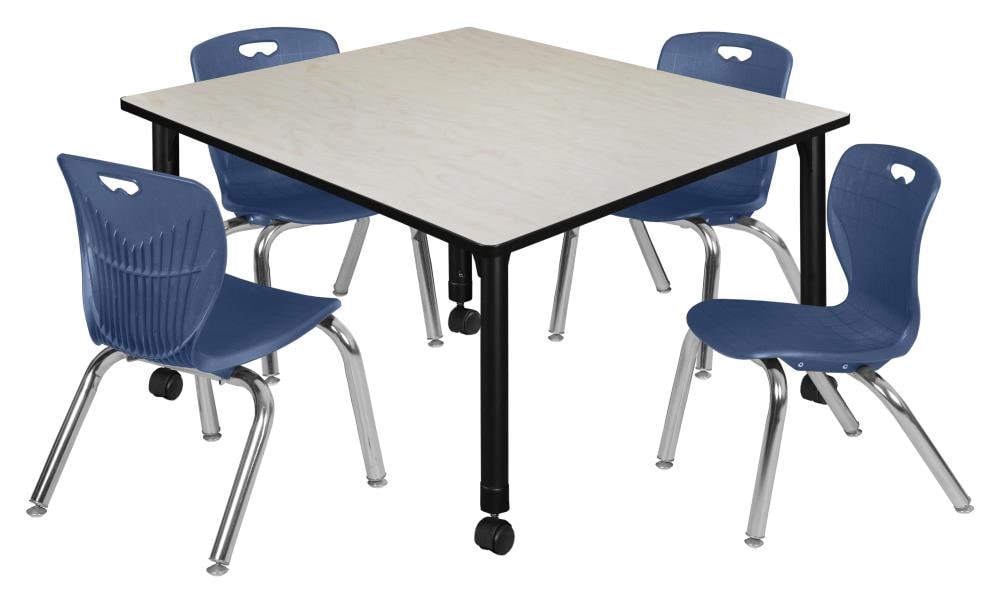 Regency TB4848PLAPCBK45NV Classroom Tables Off-White 4-Person Training Table (48-in W x 34-in H)
