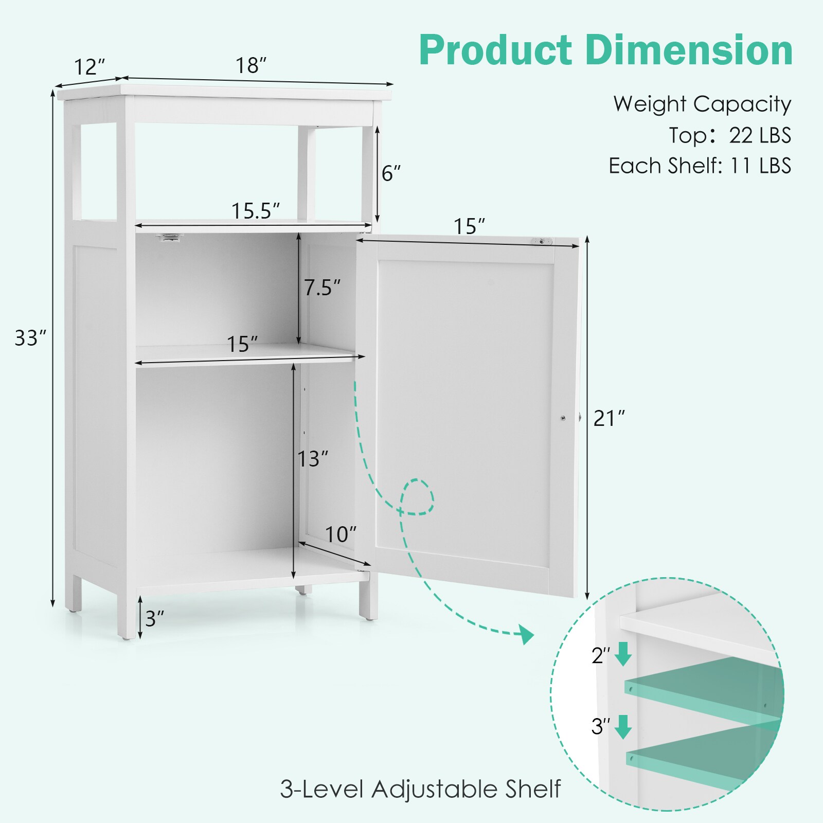 Costway CSHY006385 Linen-Cabinets - View #3