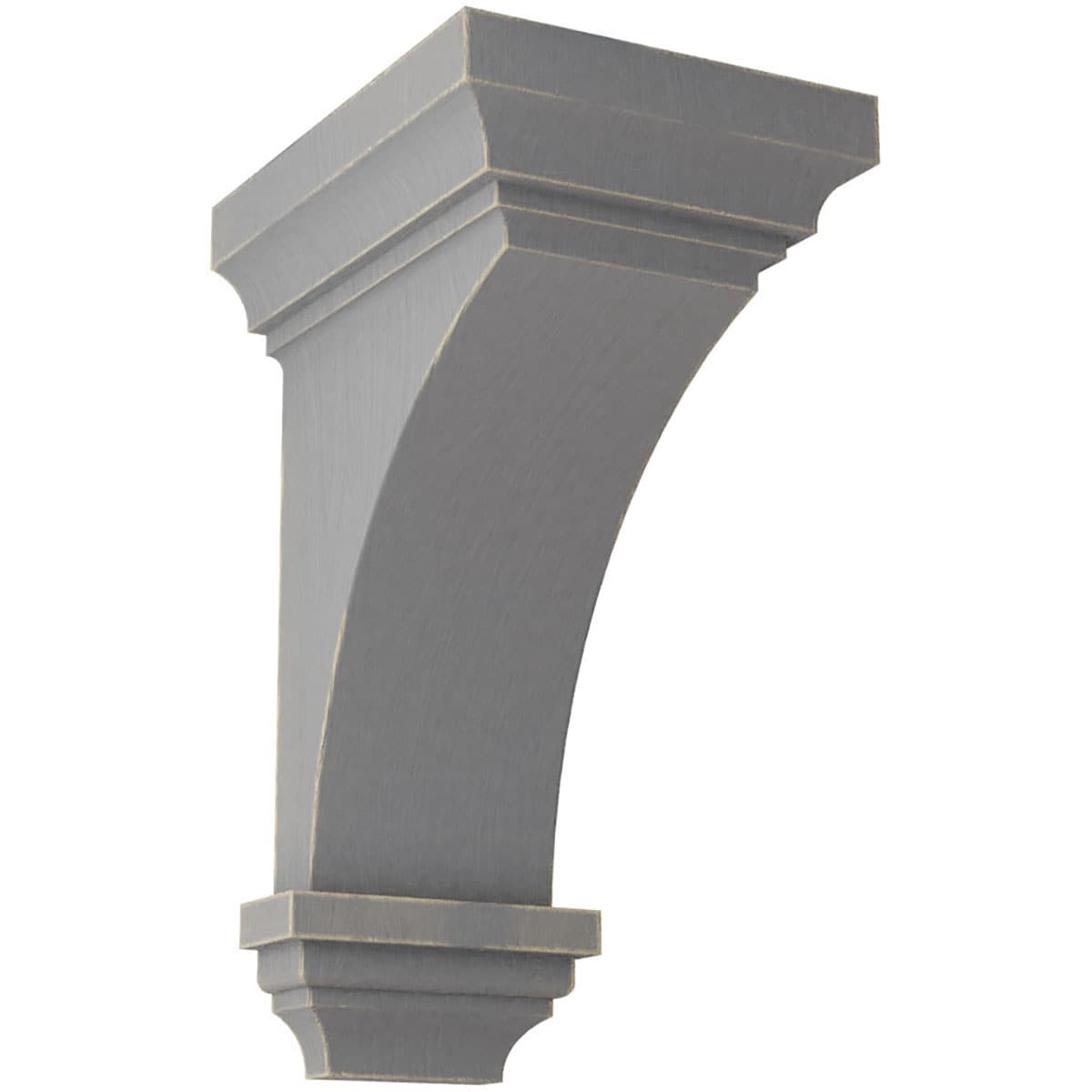 Ekena Millwork CORWD07X07X14JEPG 7-in x 7.75-in x 14-in Vintage Decor Finished Rubberwood Gray Wood Paintable/Stainable Corbel