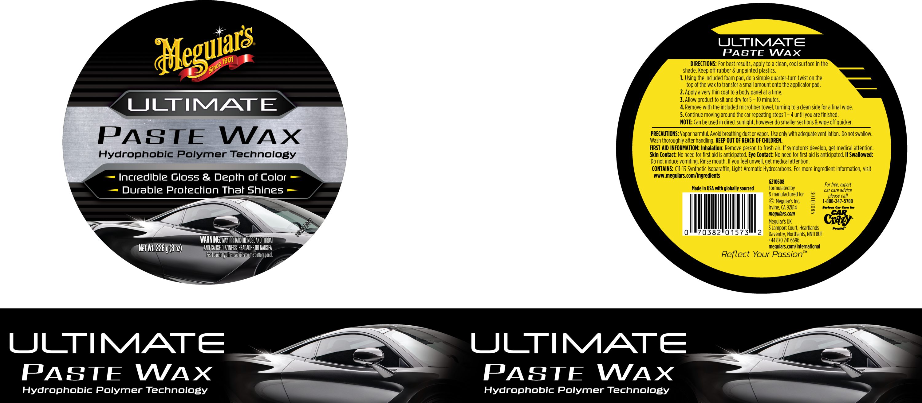 Auto Hard Wax Meguiar's Ultimate Paste Wax, 226g - G210608 - Pro Detailing