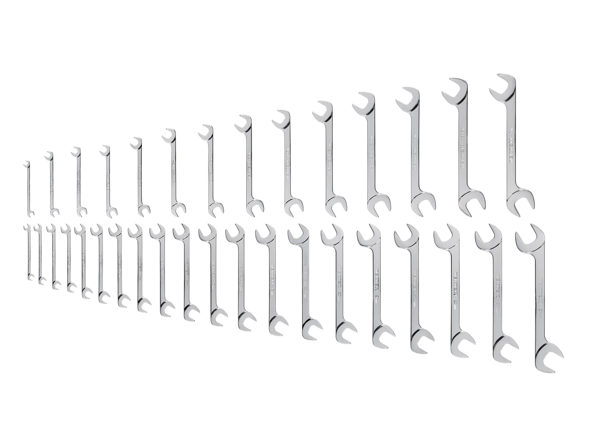 TEKTON WAE90302 27 -Piece Set SAE and Metric Angle Open end Wrench (no case)