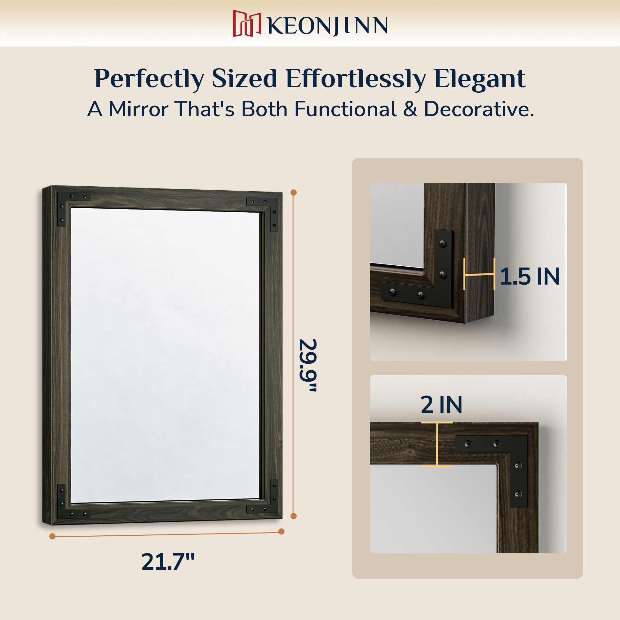 Keonjinn LW-MKJ-5576BK Decor-Mirrors - View #8