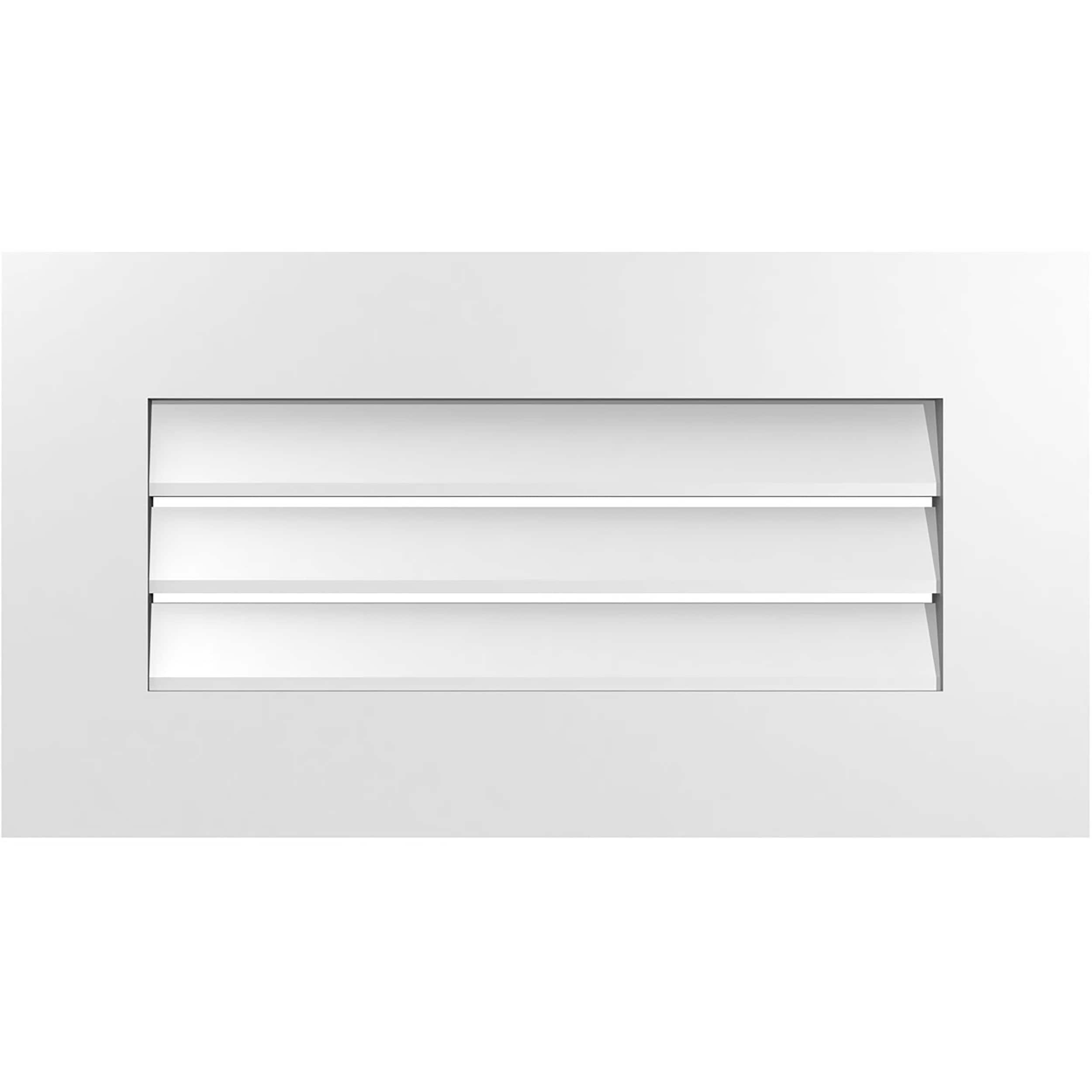 Ekena Millwork GVPVE26X1401SF 26-Inches x 14-Inches Off-white Rectangle PVC Gable Louver Vent
