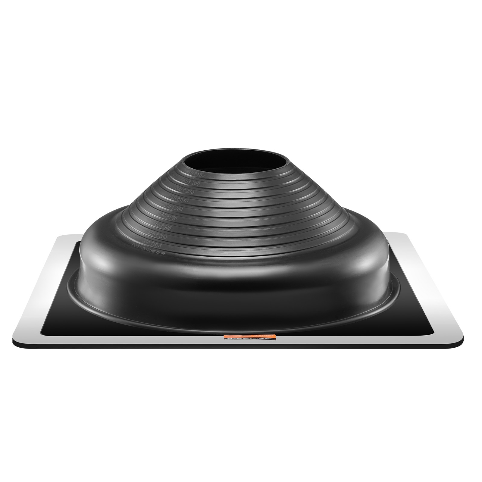 GIVIMO 2-Pack EPDM Roof Pipe Flashing Boots - Fits 6-3/4 to 14-in OD Pipes - Roofing Jack Flashing - Square Aluminum Base for Chimney Wood Stove and Vent Pipes #LW102GIVSS3222