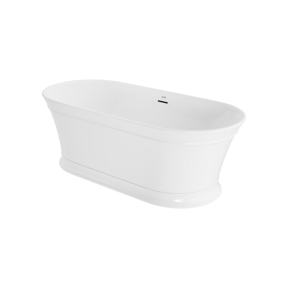 Jacuzzi PU85W59 Lyndsay 31.5-in x 67-in White Acrylic Oval Freestanding Soaking bathtub with Drain ( Center Drain )