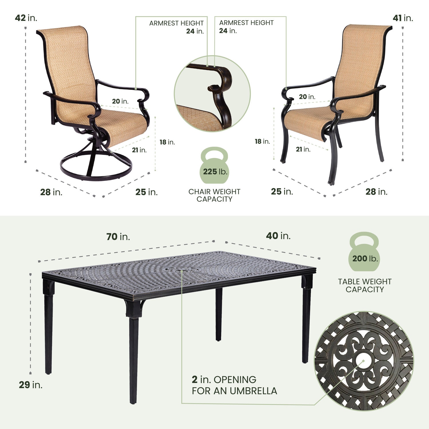 Hanover BRIGDN7PCSW-2 Patio-Dining-Sets - View #3