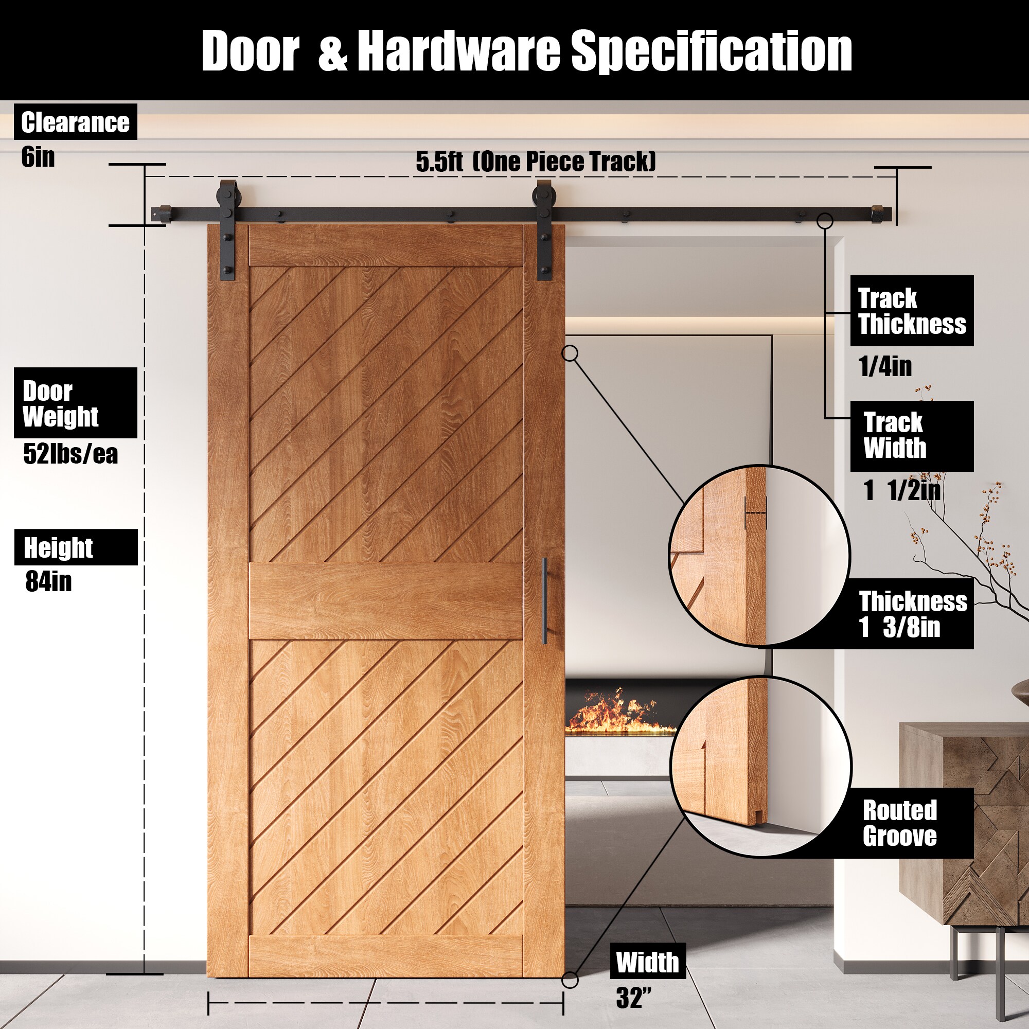 HOMACER YT1H066C-XT1-3284-EA Barn-Doors - View #2