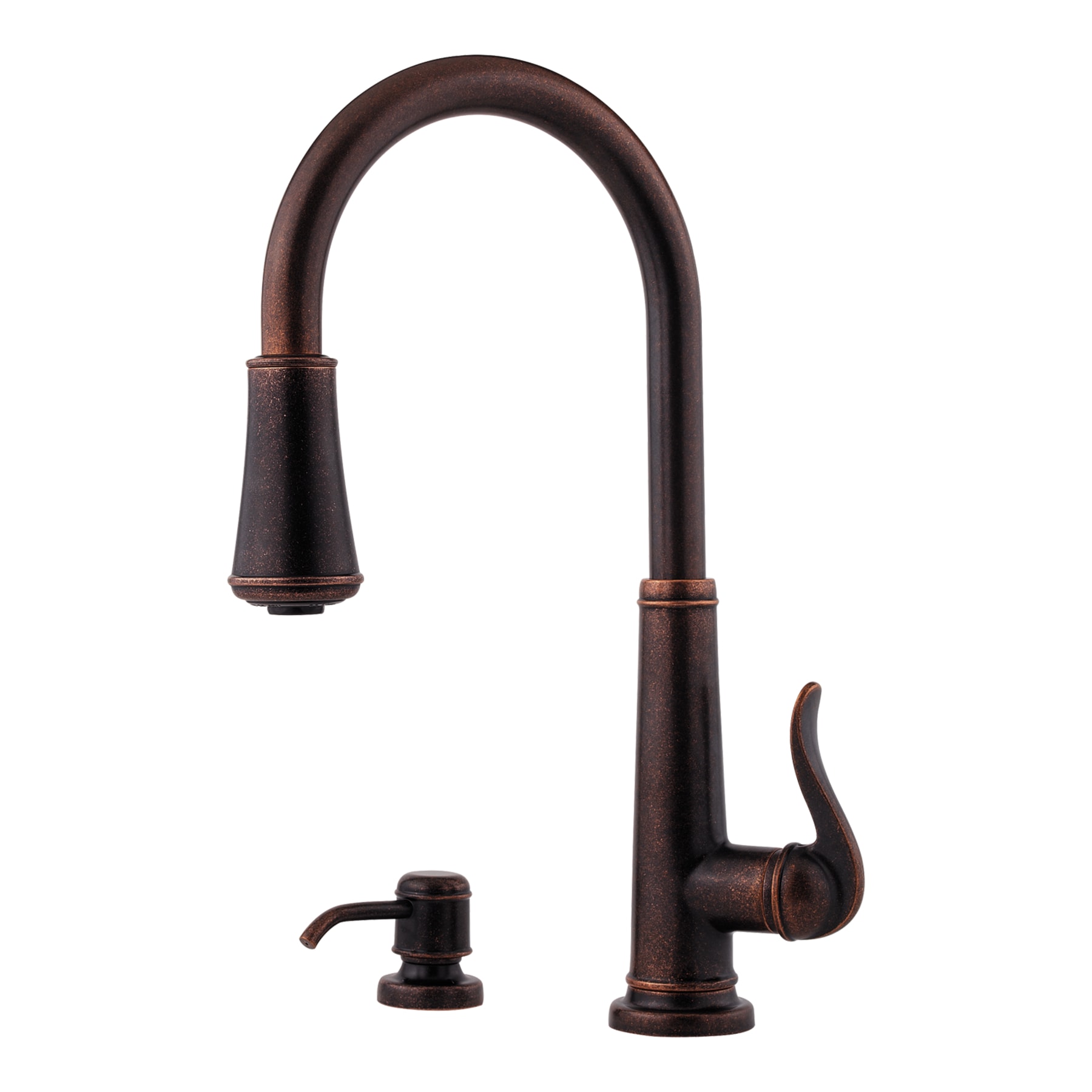 Pfister Ashfield Rustic Bronze 1-Handle Deck-Mount Pull-Out Handle Kitchen Faucet (Deck Plate Included)