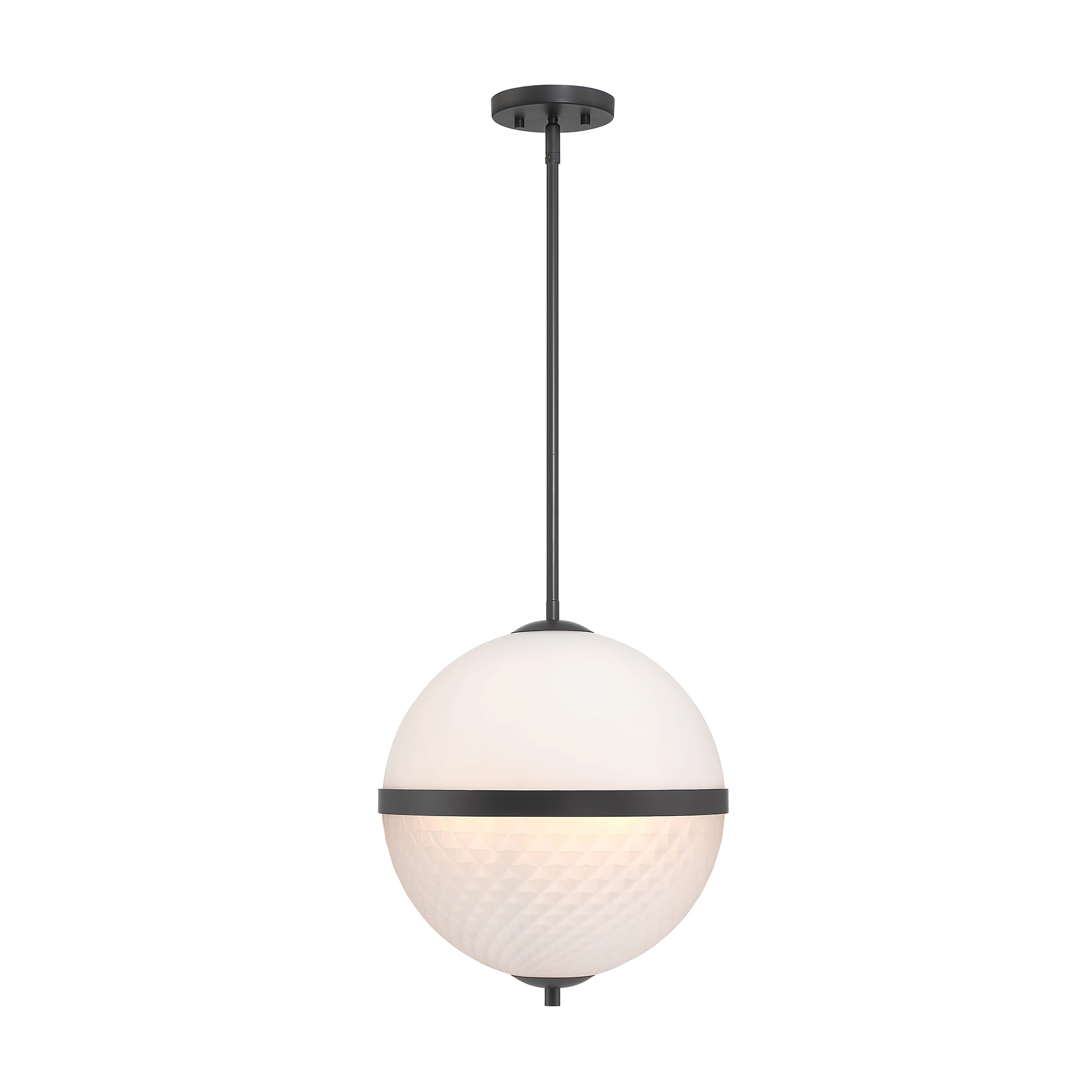 Dia Matte Black and Brass Glass Pendant Light