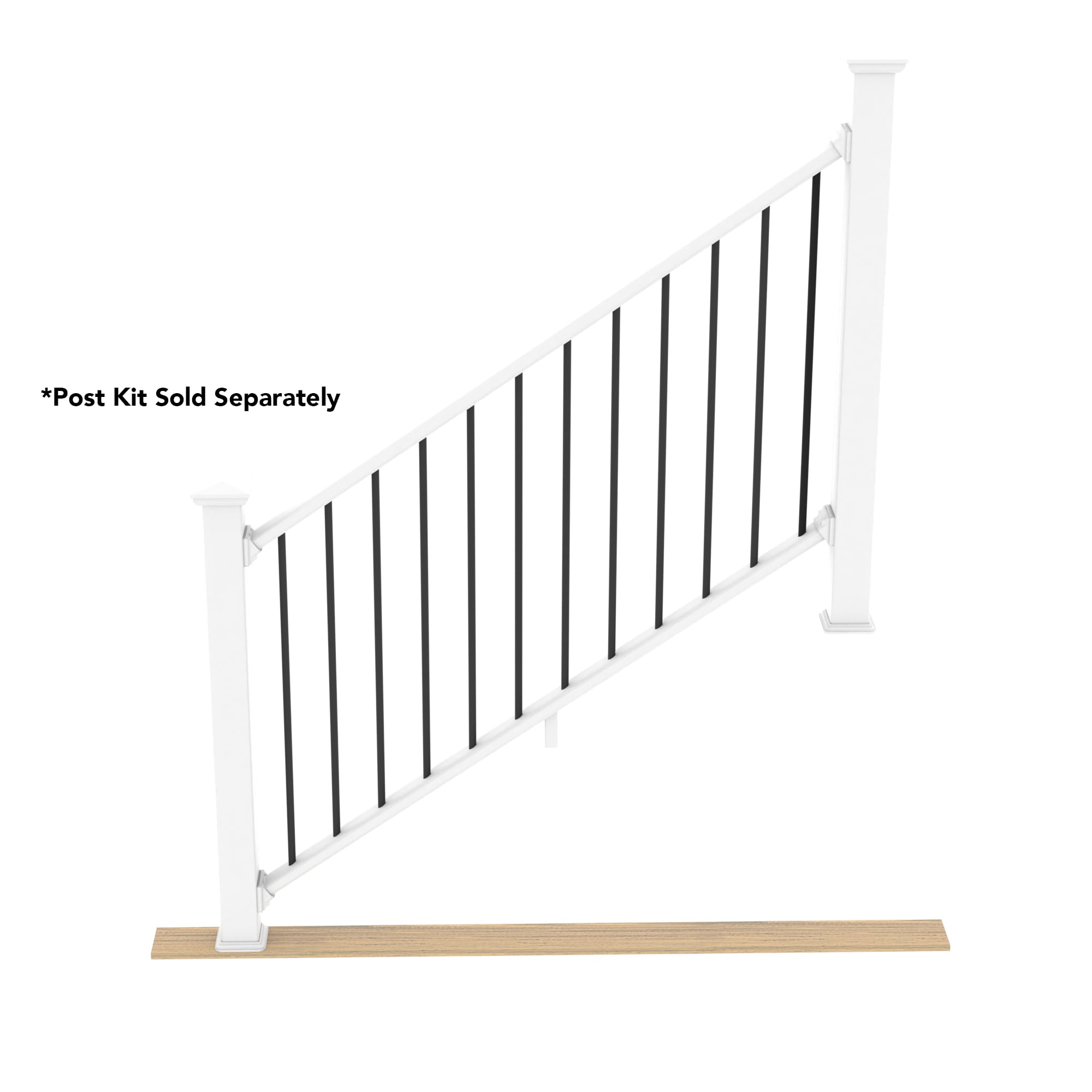 Deckorators Grab And Go 6 Ft X 275 In X 36 In White Composite Deck Stair Rail Kit In The Deck
