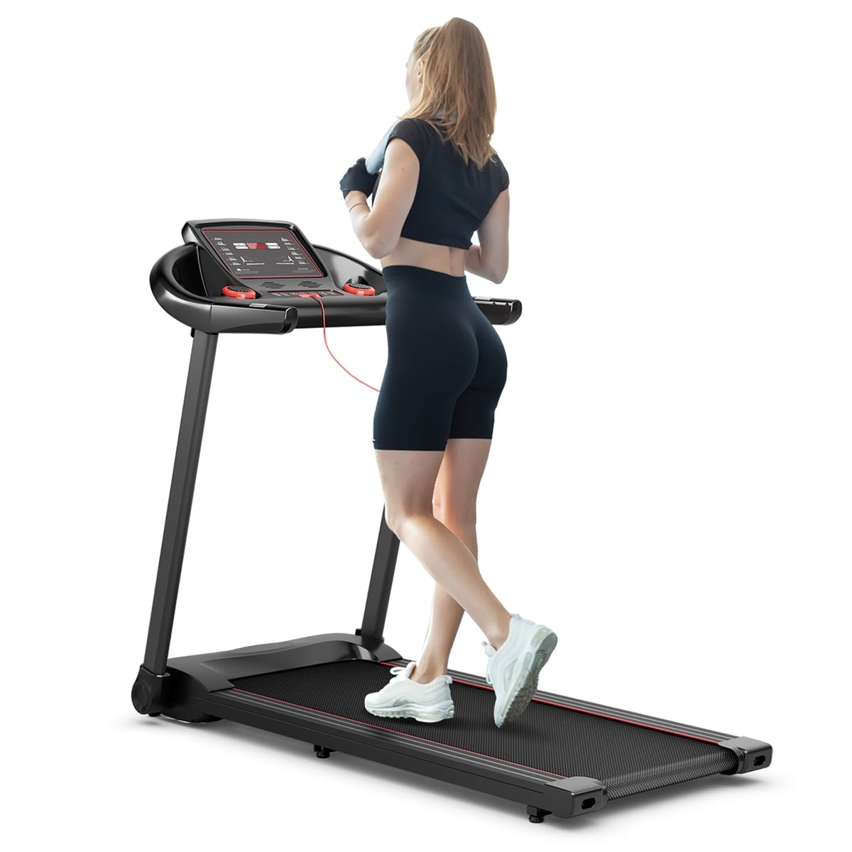 Costway CSHY000992 Superfit 2.25HP Electric Running Machine Treadmill Bluetooth Speaker APP Control Red