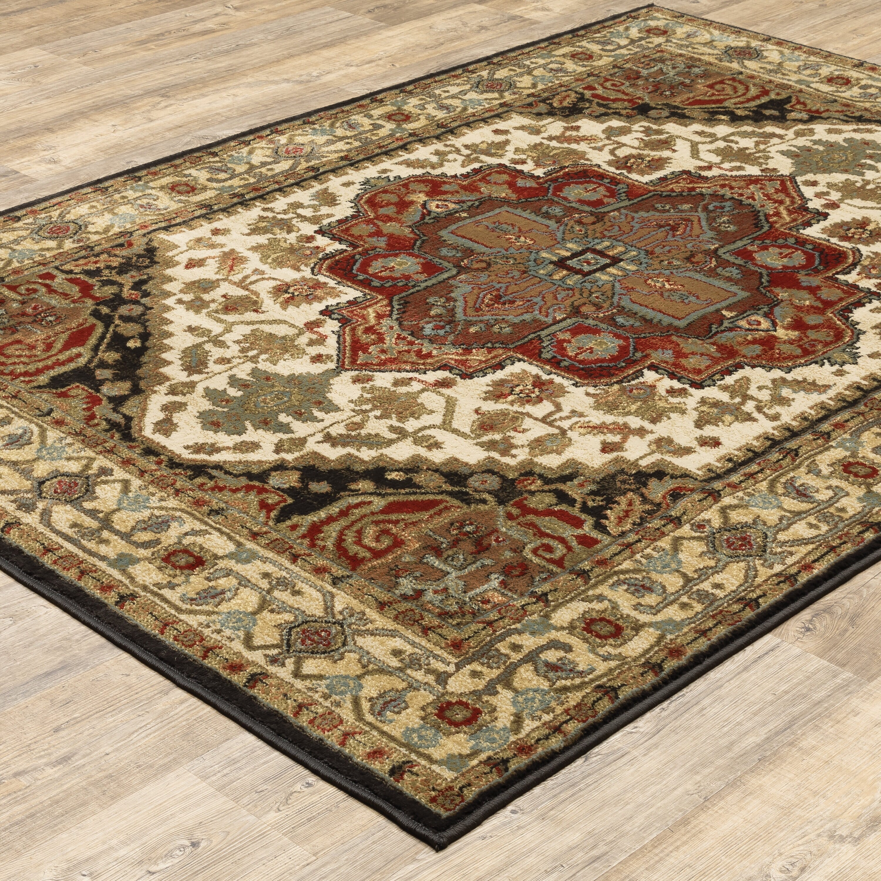 Archer Lane Wynwood 8 X 10 (ft) Black Indoor Medallion Global Area Rug ...