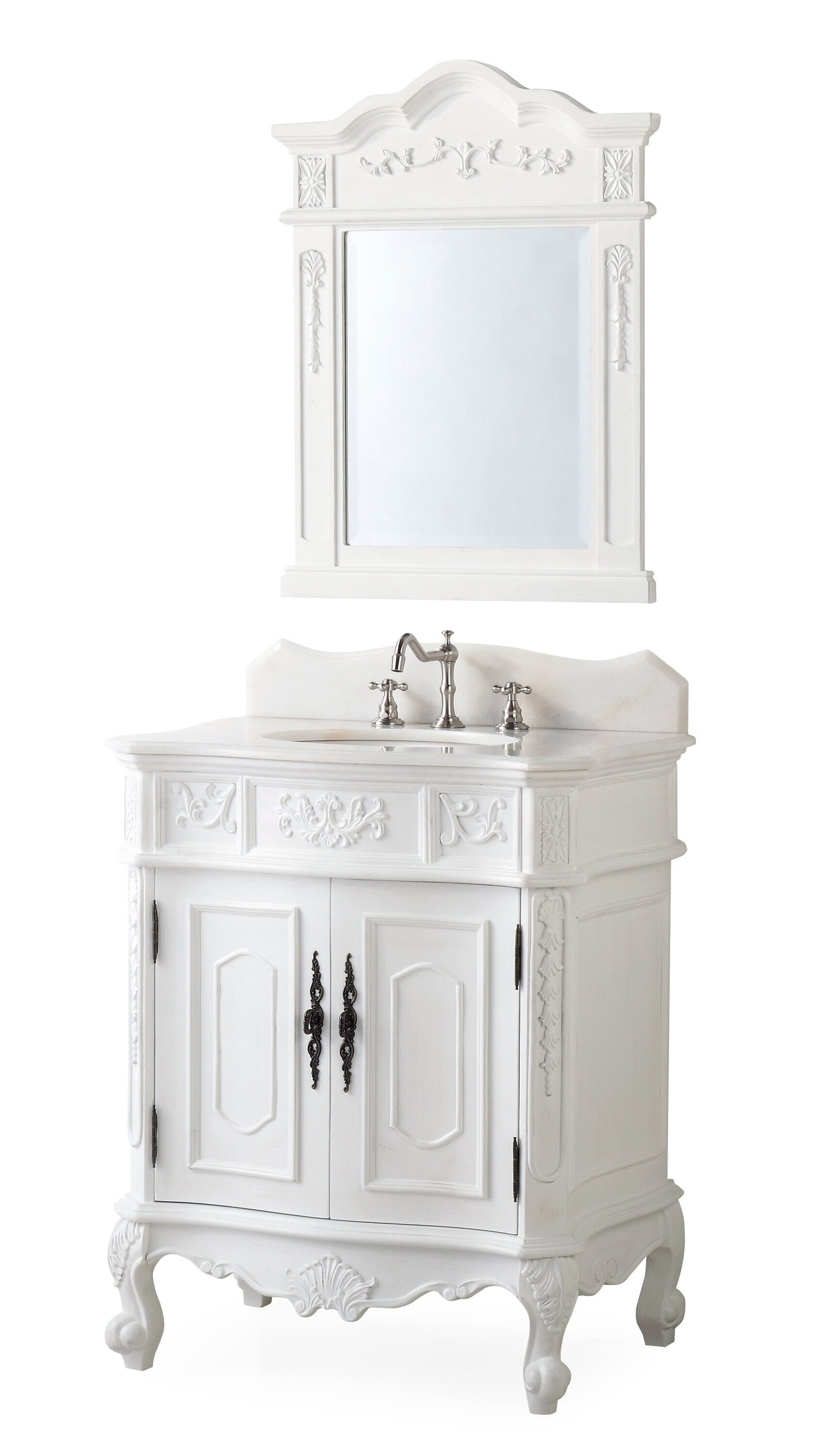 Benton Collection ZK-080W-AW-MIR Bath-Vanity-Combo - View #9