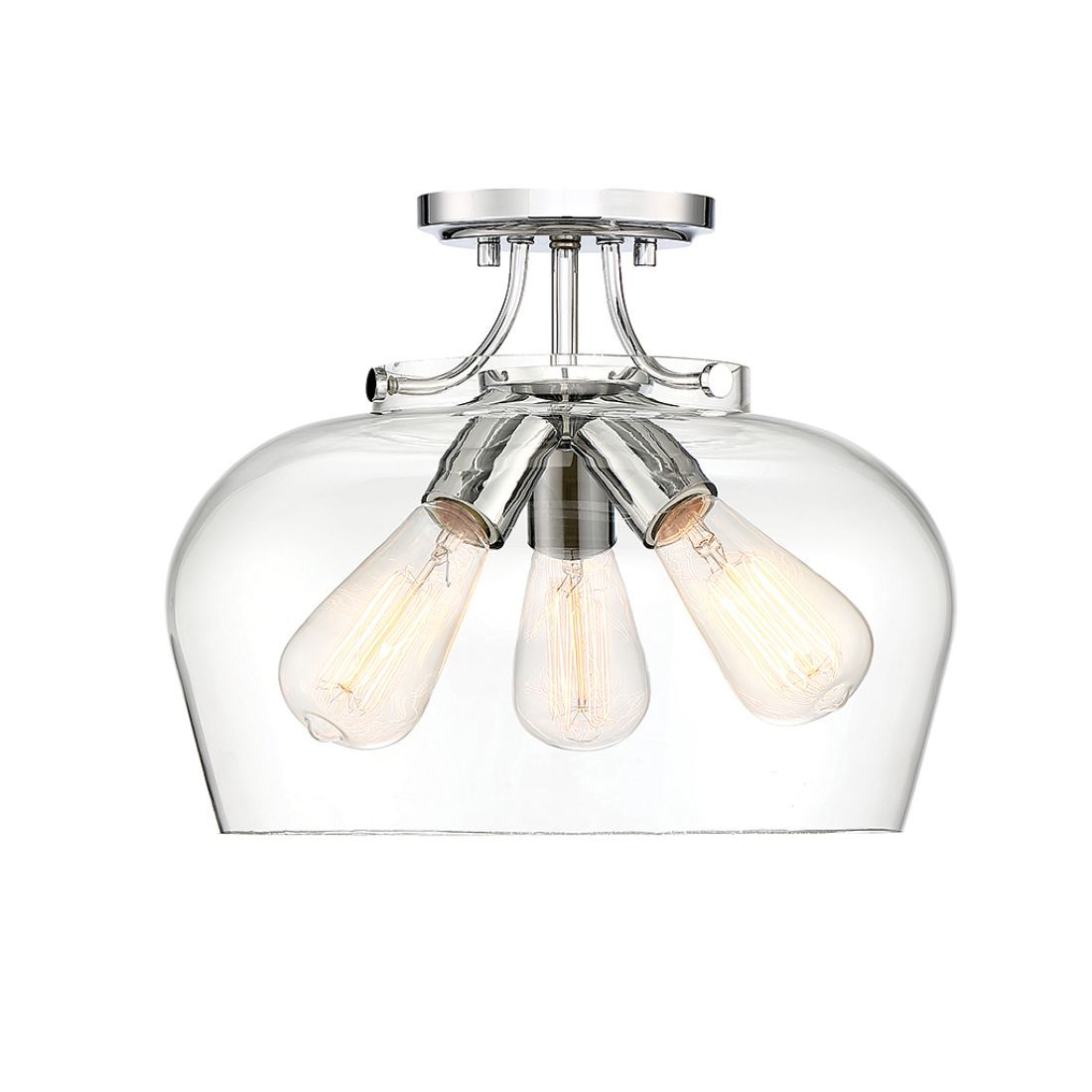  LW-SH634866 3-Light 13-in Polished Chrome Semi-Flush mount light