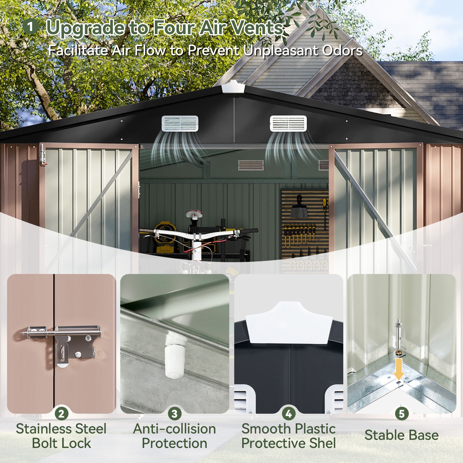 AOXUN AX-2027R Metal-Storage-Buildings-Sheds - View #3