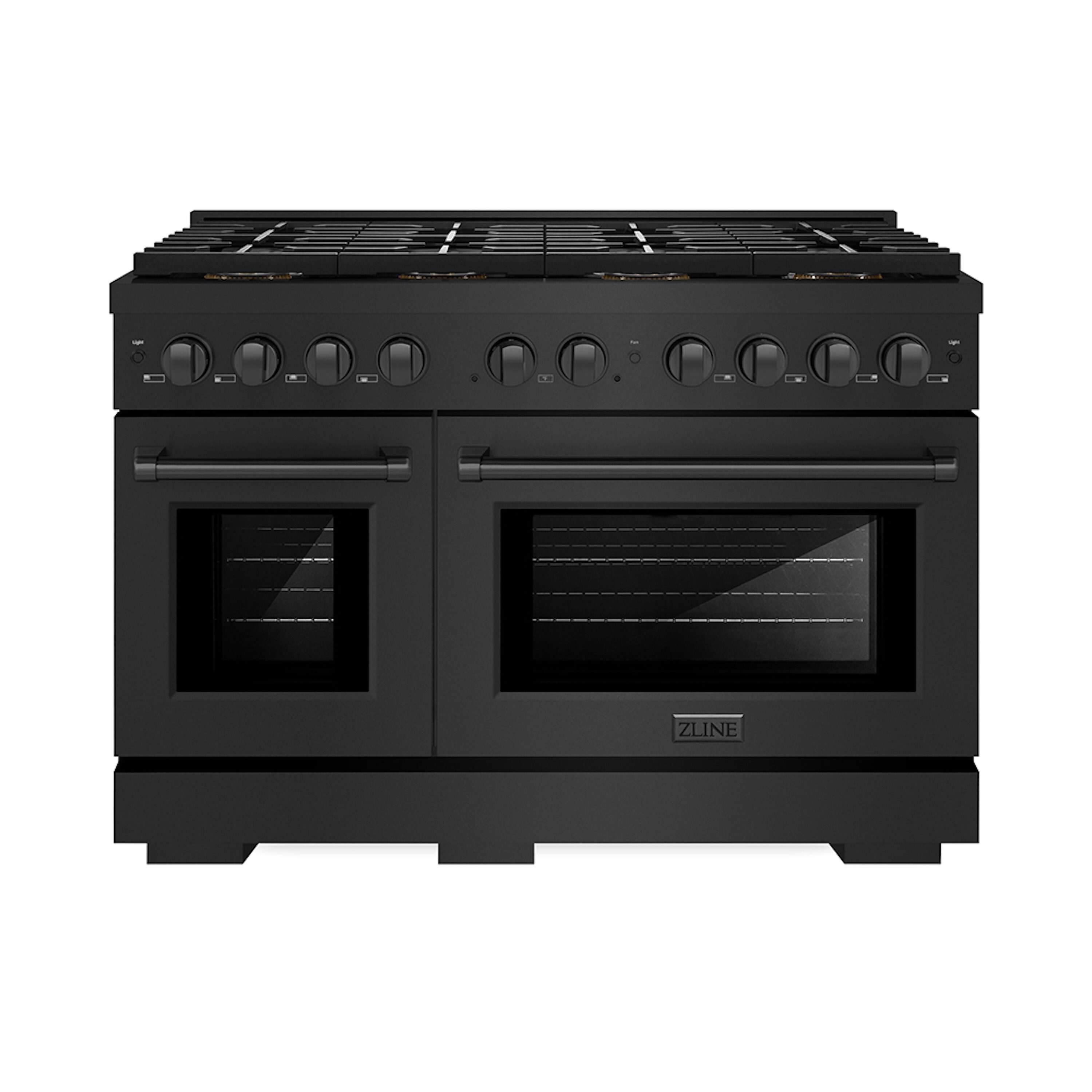 ZLINE KITCHEN & BATH PSGRB-48 Paramount 48-in 8 burners 4.2-cu ft / 2.5-cu ft Convection Oven Freestanding Double Oven Gas Range ( Black Stainless Steel )