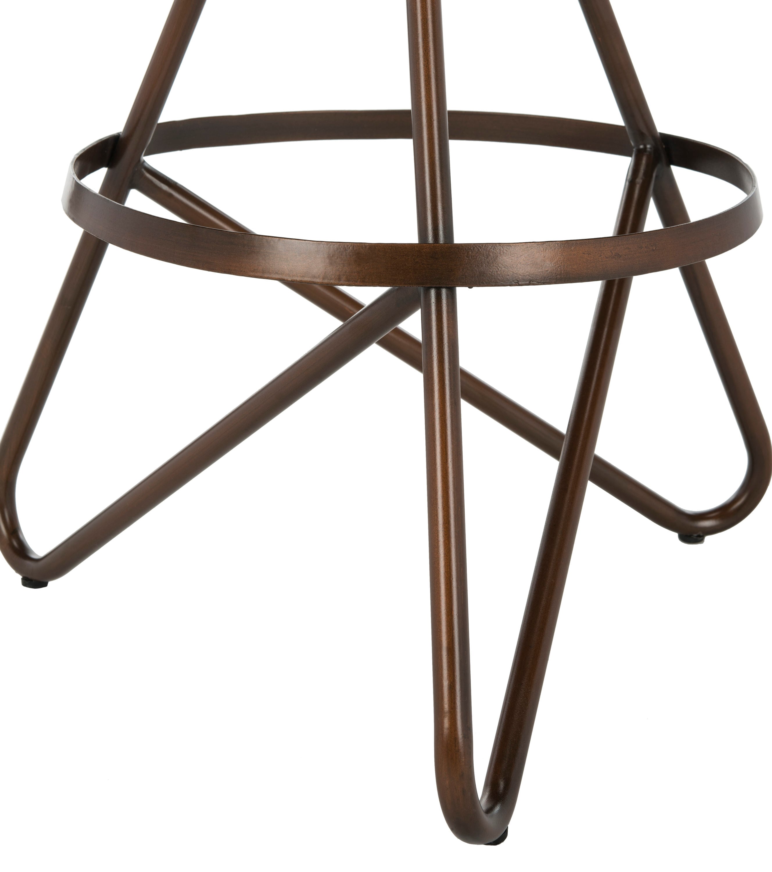 Antique Copper Iron Backless Counter Stool with Hairpin Legs