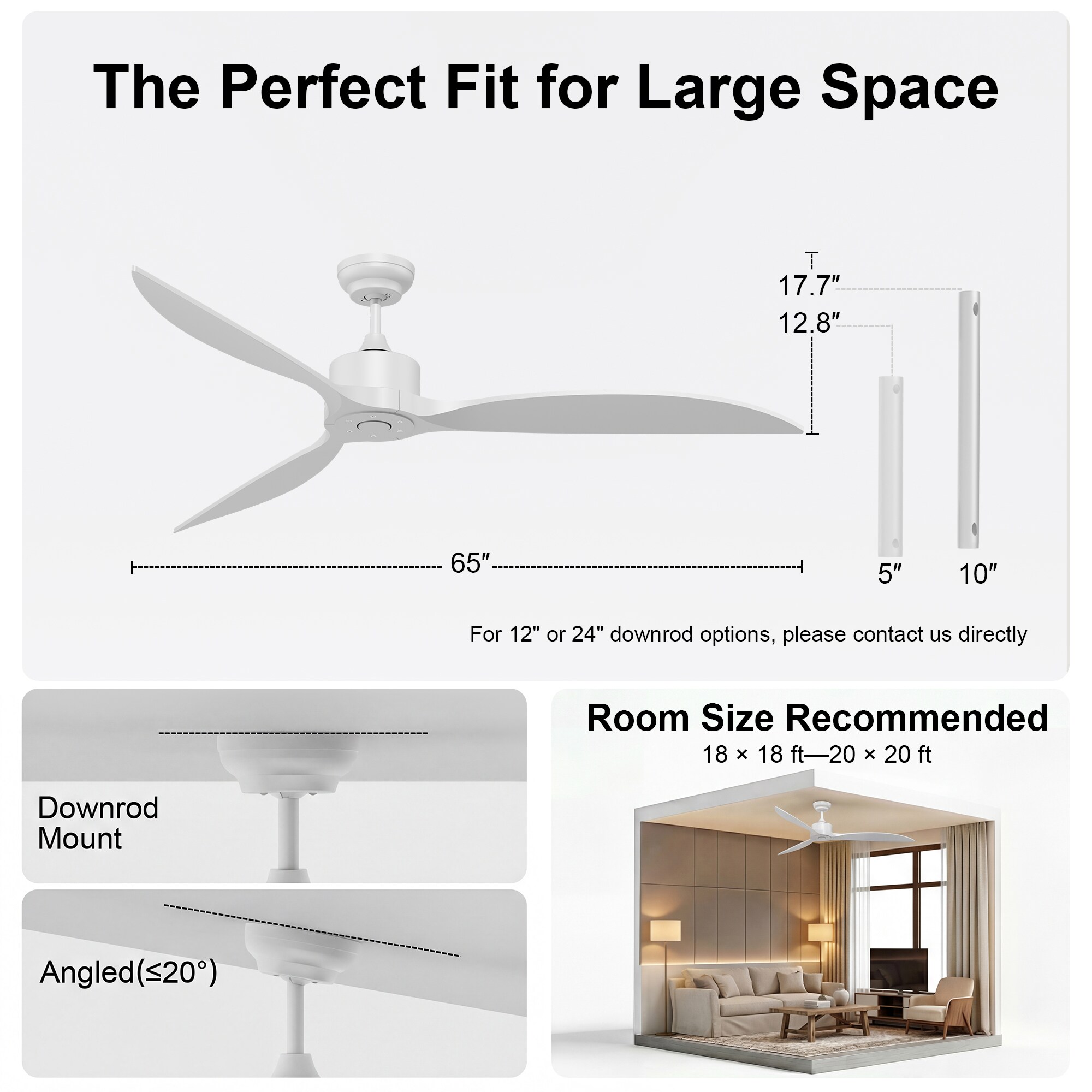 GreenEver CFL-0005-WH Ceiling-Fans - View #4