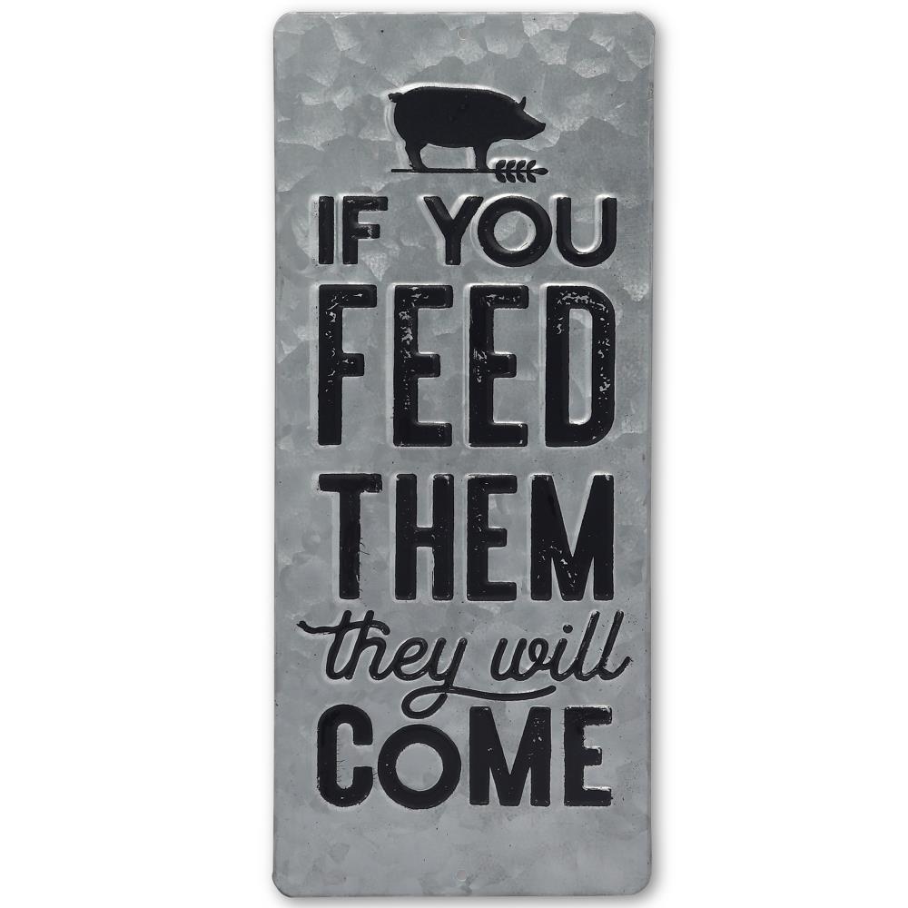 Open Road Brands 90170831-S Metal Sign - Rustic Embossed Galvanized - Feed Them