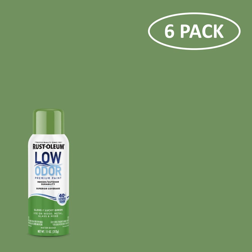 Rust-Oleum 388270SOS Low Odor 6 -Pack Gloss Lucky Green Spray paint ( NET WT. 11-oz )