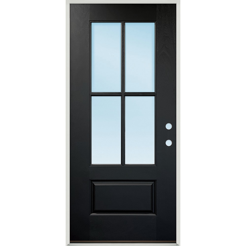 Greatview Doors FGK521SGL36L-6 36-in x 80-in x 6-9/16-in Fiberglass 3/4 lite Left-hand inswing Fiberglass Painted Prehung Front Door Insulating core