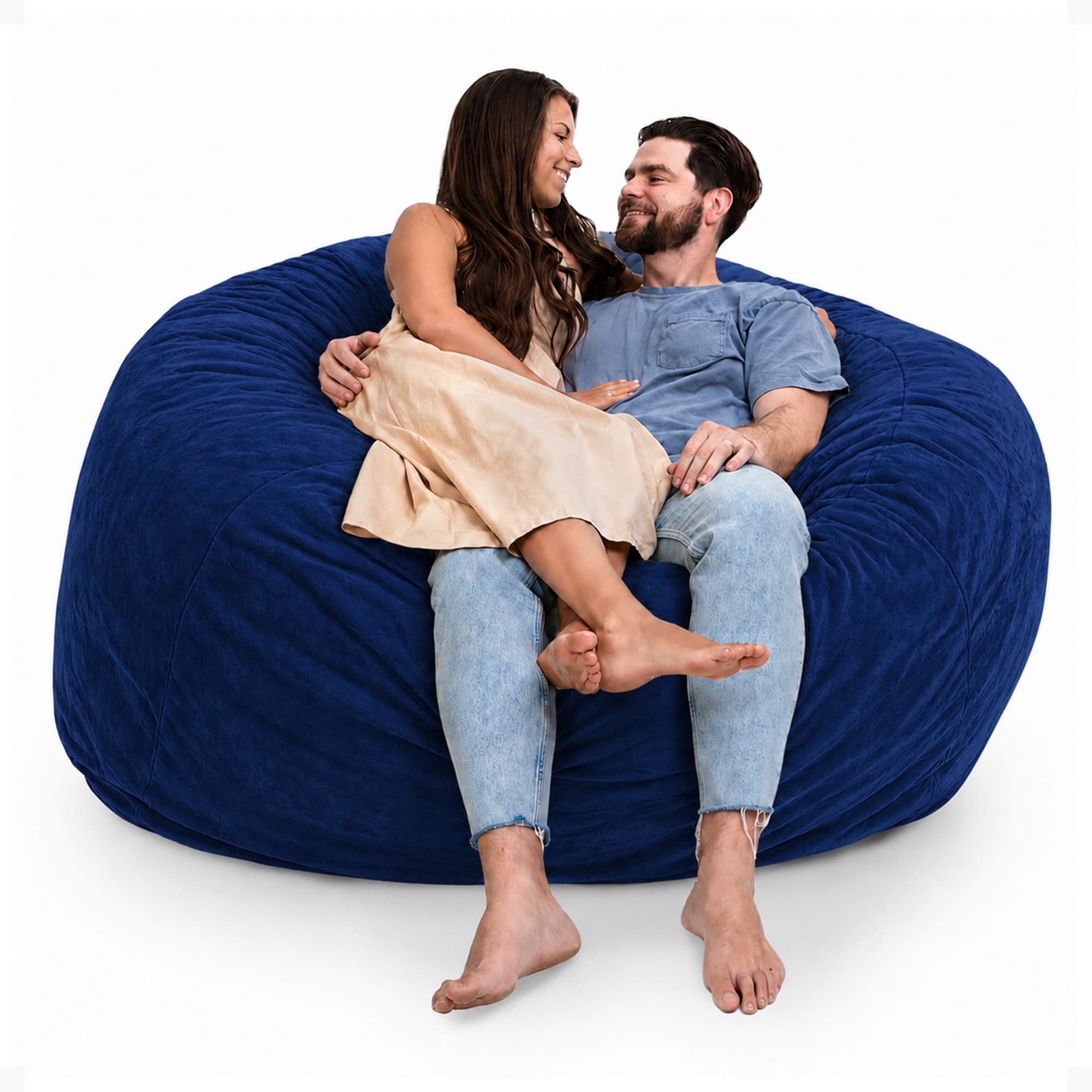 Ultimate Sack CHA-6000-EBLUE-SUEDE 6 Ft Foam Fill Washable Suede Cover Bean Bag Chair Electric Blue