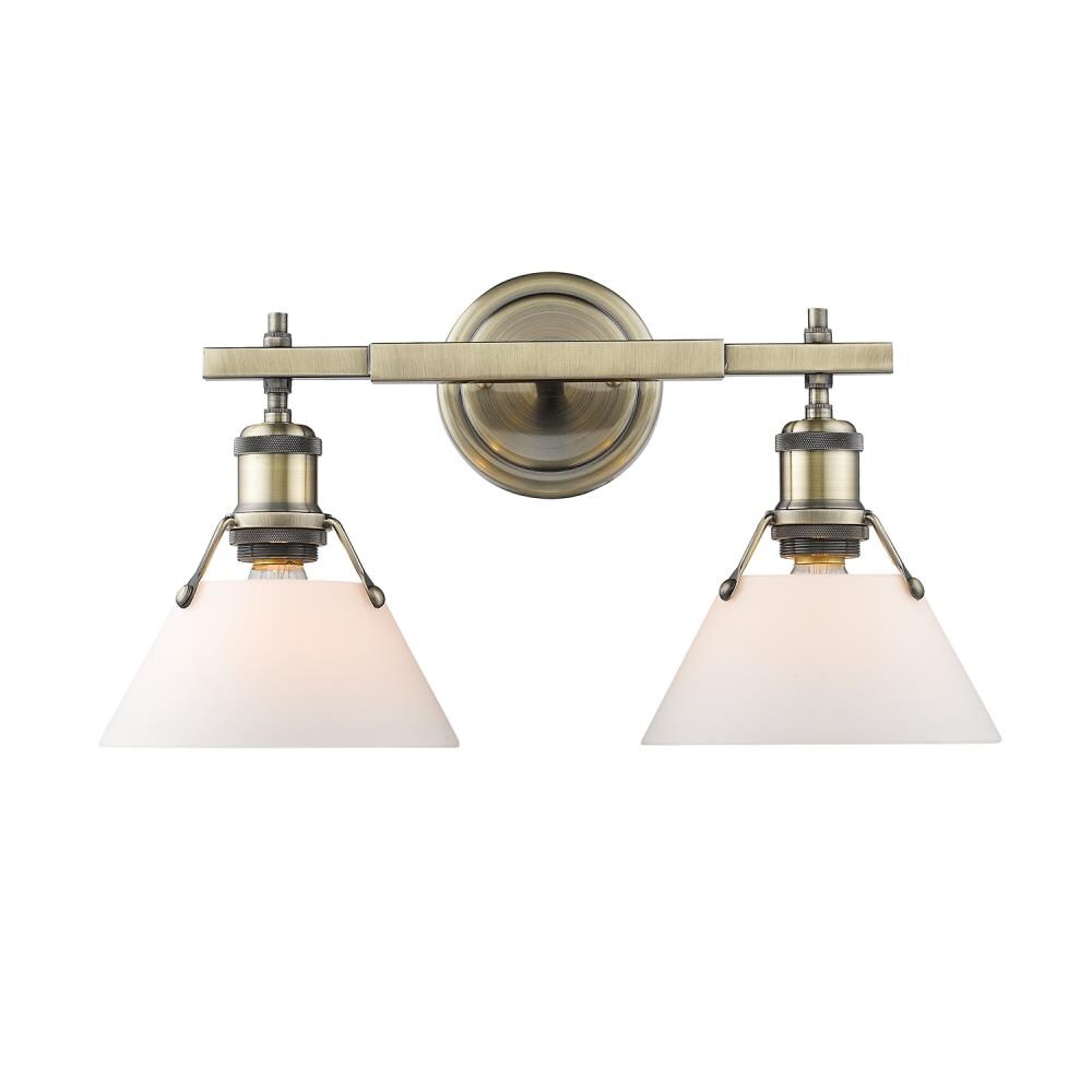Golden Lighting 3306-BA2 AB-OP Orwell 18.25-in 2 -Light Brushed Gold Industrial Vanity light
