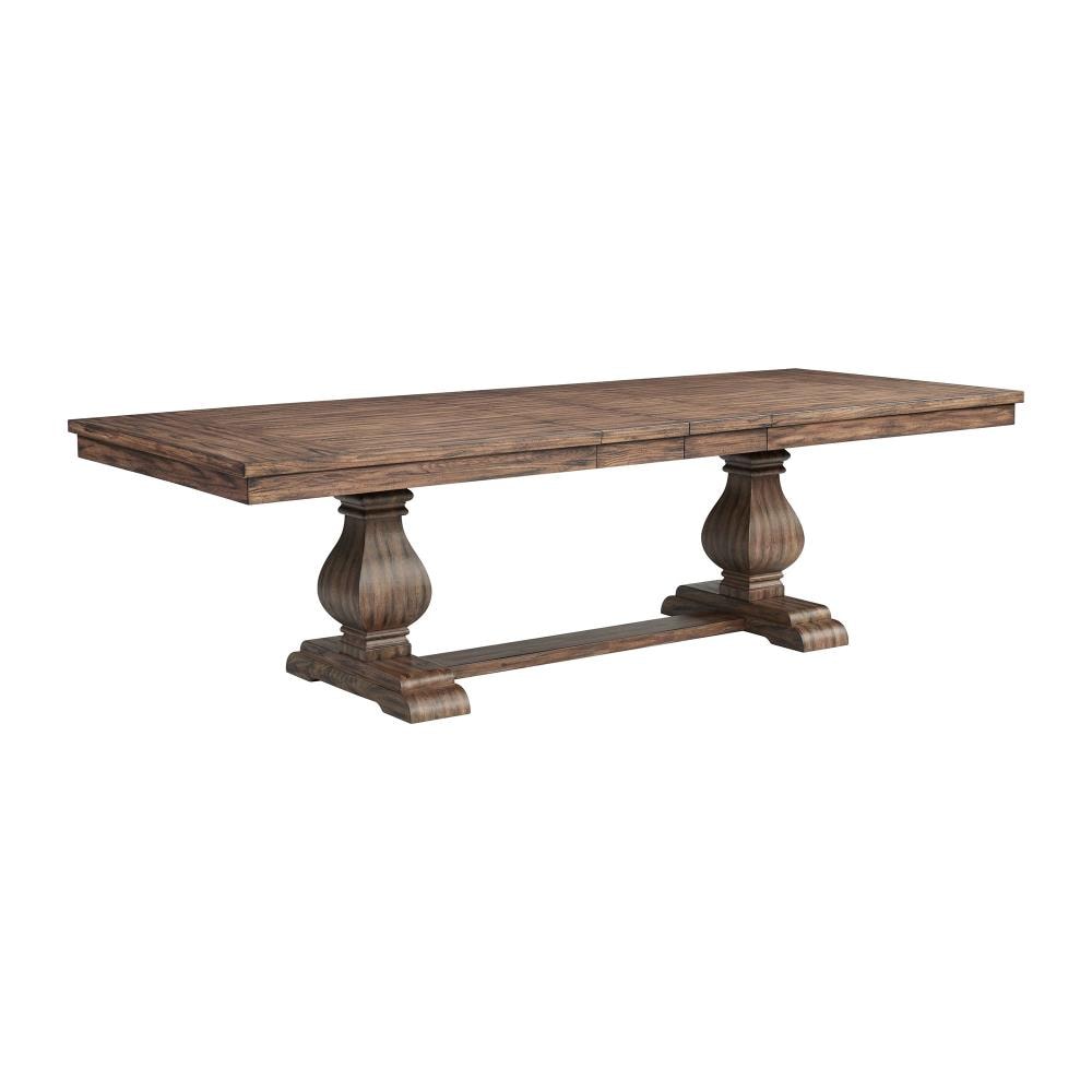 Hayward Walnut Rustic Extending Dining Table, Wood with Walnut Wood Base in Brown | - Picket House Furnishings DGC500DTTB