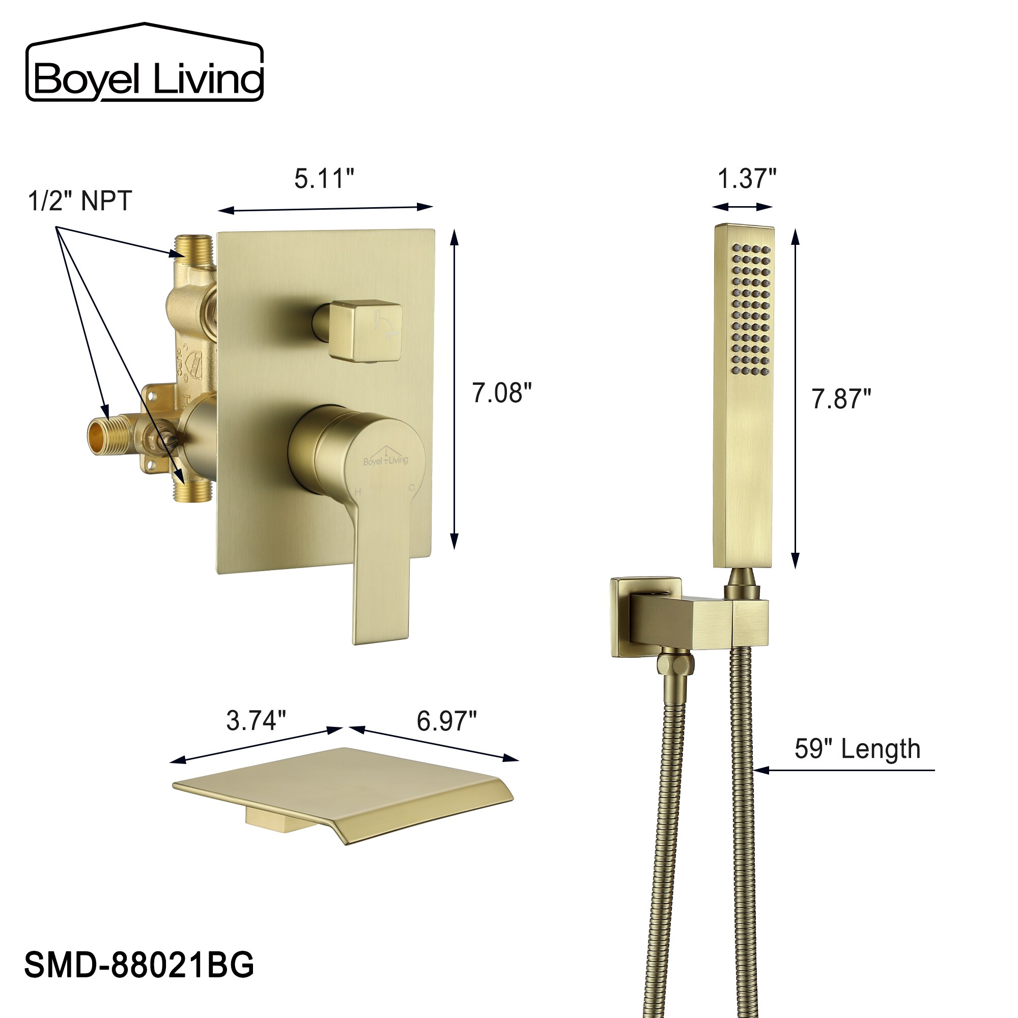 Clihome CSMD-880-21BG Roman-Tub-Faucets - View #10