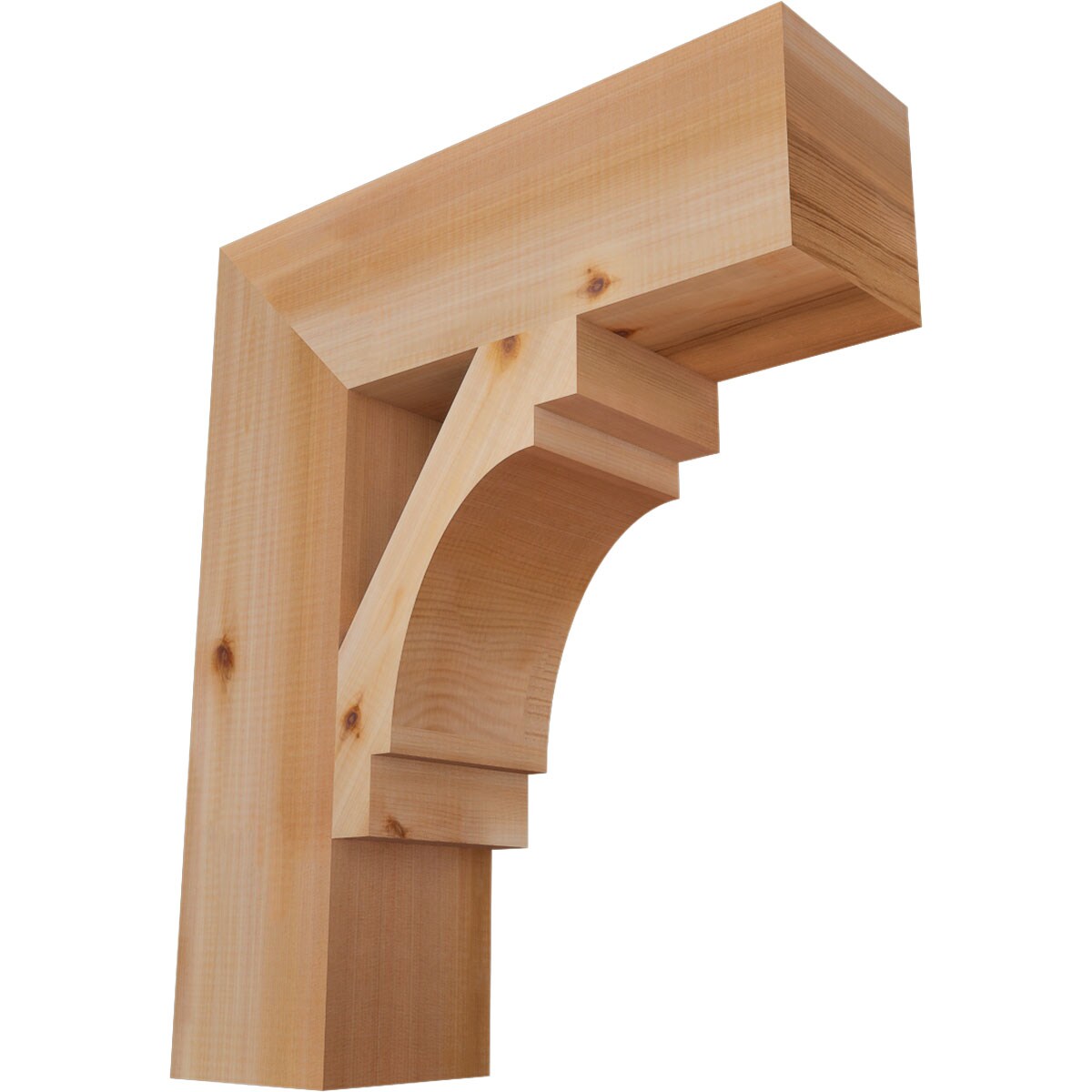 Ekena Millwork BKT06X20X24MRC05SWR Merced block smooth 5-1/2-in x 20-in x 24-in Western red cedar Brown Wood Standard bracket
