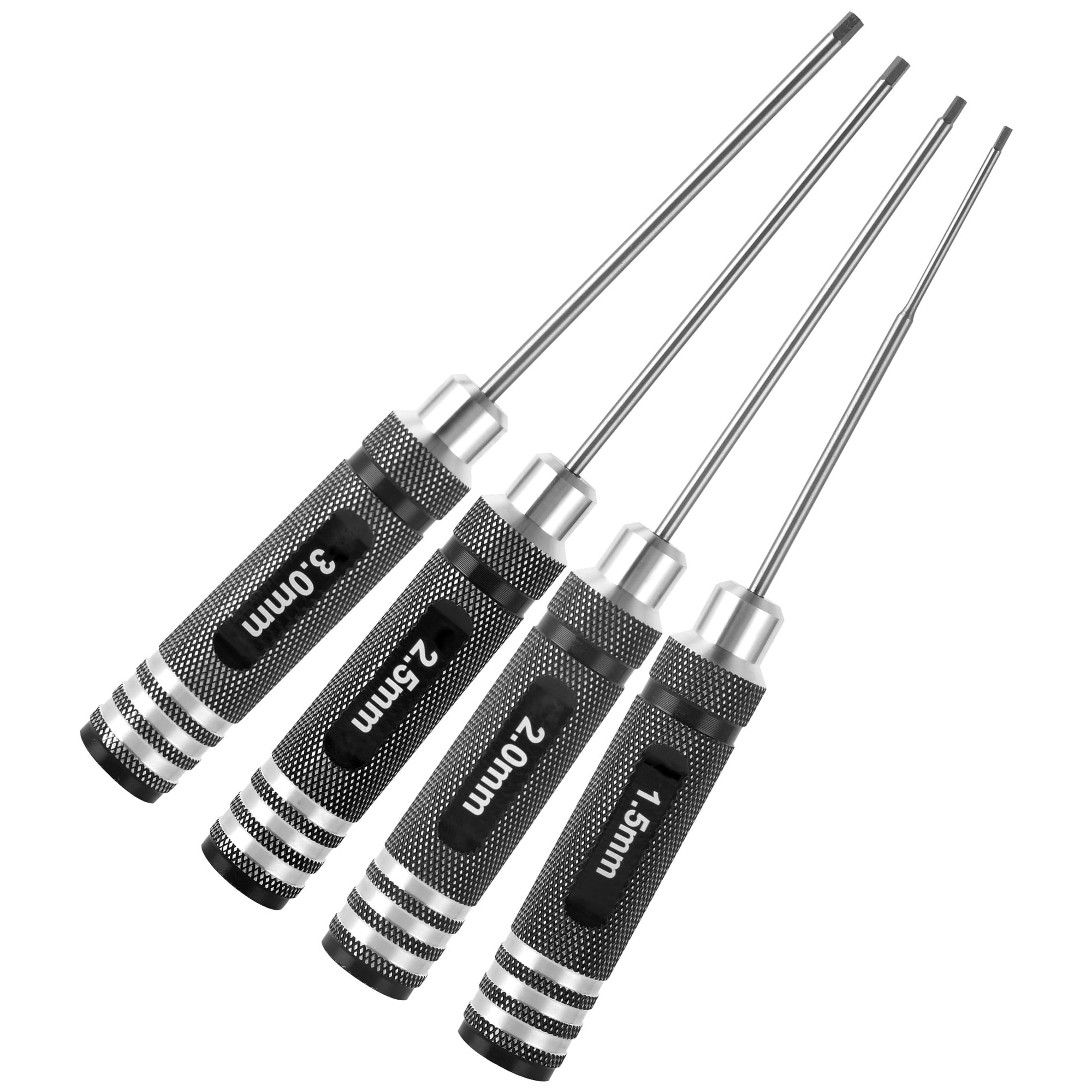 SenQWFa  RC Hex Screwdriver Set 4 Pieces 1.5mm 2.0mm 2.5mm 3.0mm Hex Allen Drivers for RC Car Helicopter Drone Repair Tools