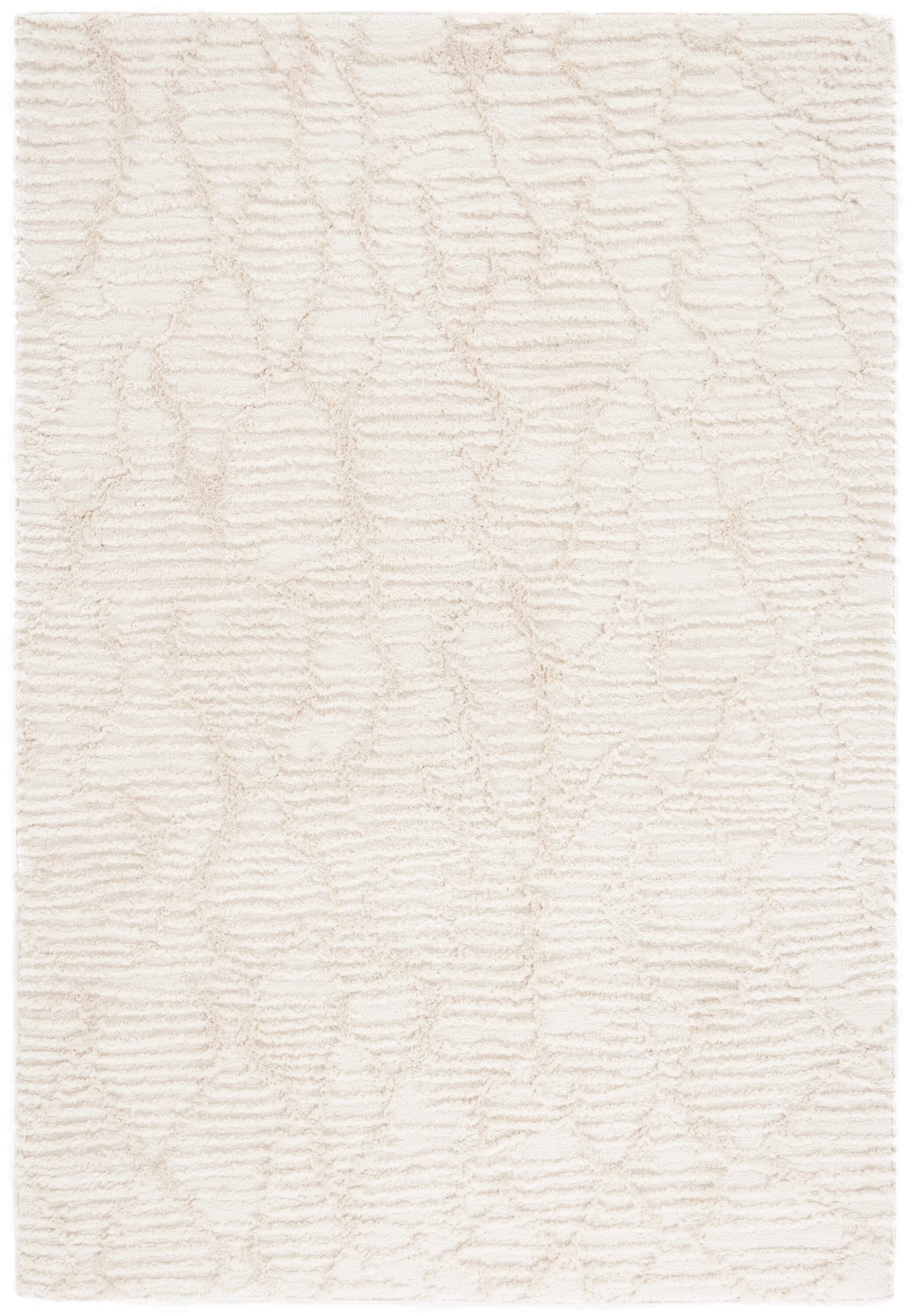 Safavieh STE912A-5 5 x 8 (ft) Loomed Polyester Ivory Rectangular Indoor Distressed/Overdyed Mid-Century Modern Area rug