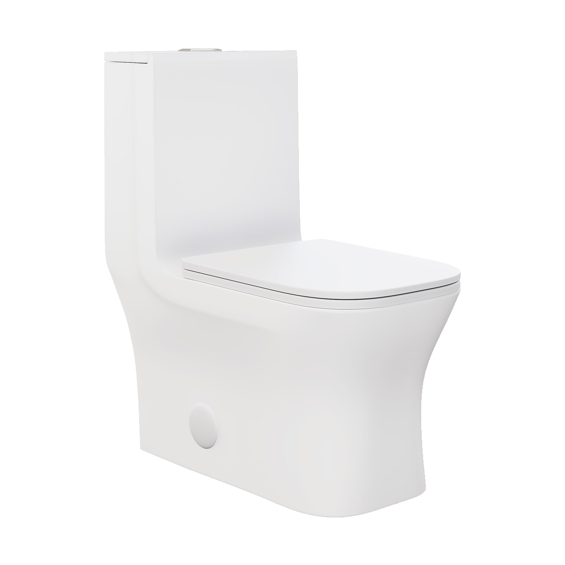 Swiss Madison SM-25-1TBAS15WH Bastille Matte White Dual Flush Square Standard height Smart Soft Close 1-piece Toilet 12-in Rough-In 1.6 GPF