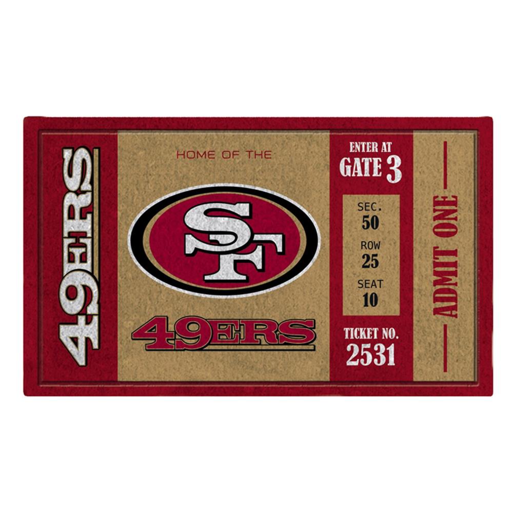 FANMATS San Francisco 49ers 1-1/2-ft x 2-1/2-ft Photo-realistic Brown Oval  Indoor Decorative Sports Door Mat in the Mats department at