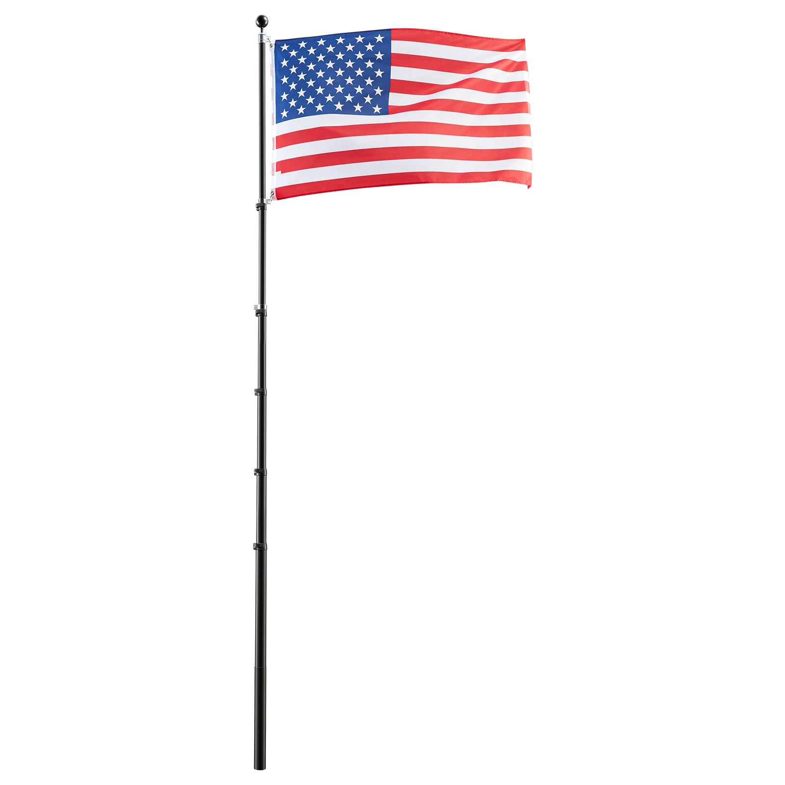VEVOR - Flag Pole 30ft Heavy Duty Telescopic Flagpole Kit for Outside House In Ground Extra Thick...