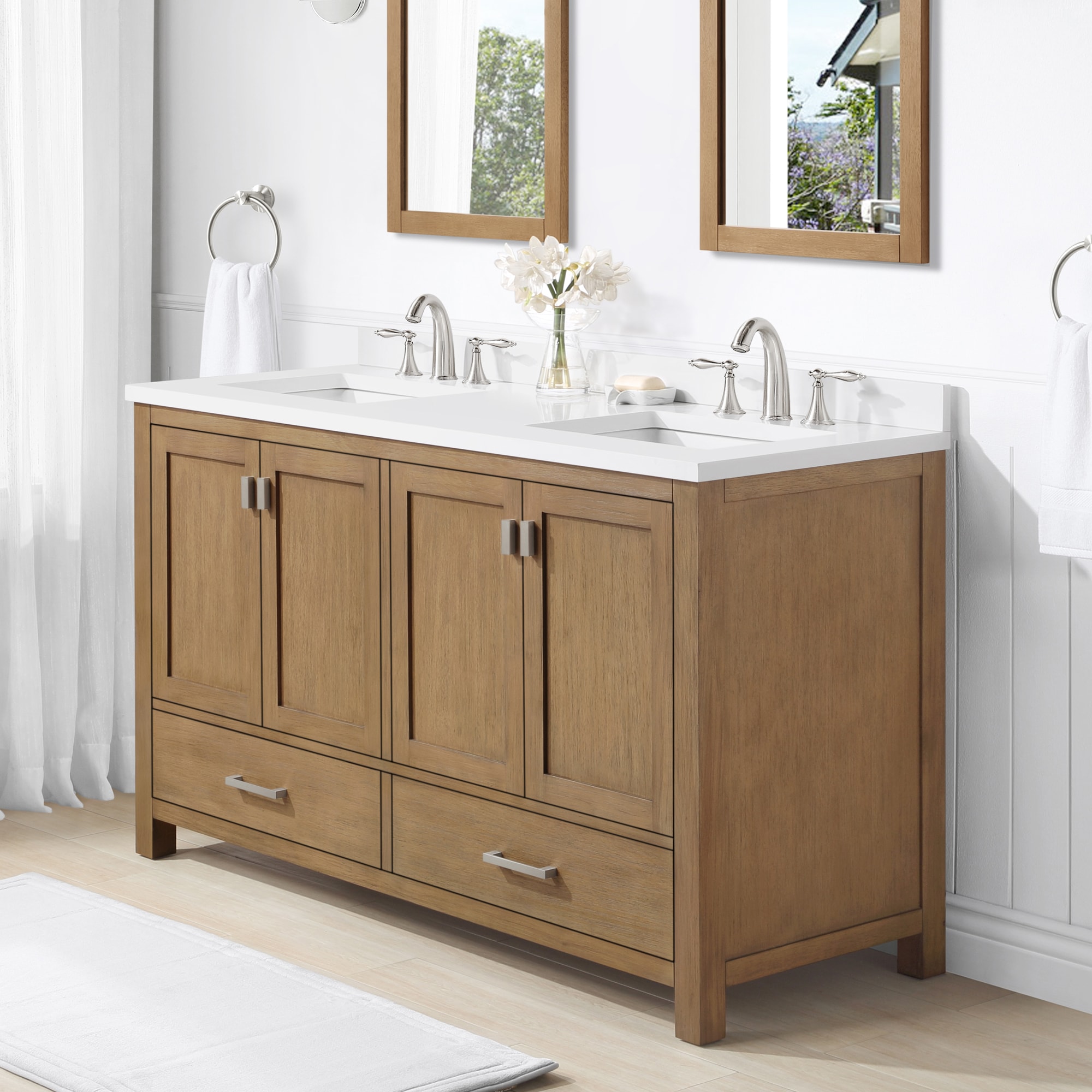 allen + roth Ronald 72-in Almond Toffee Undermount Double Sink