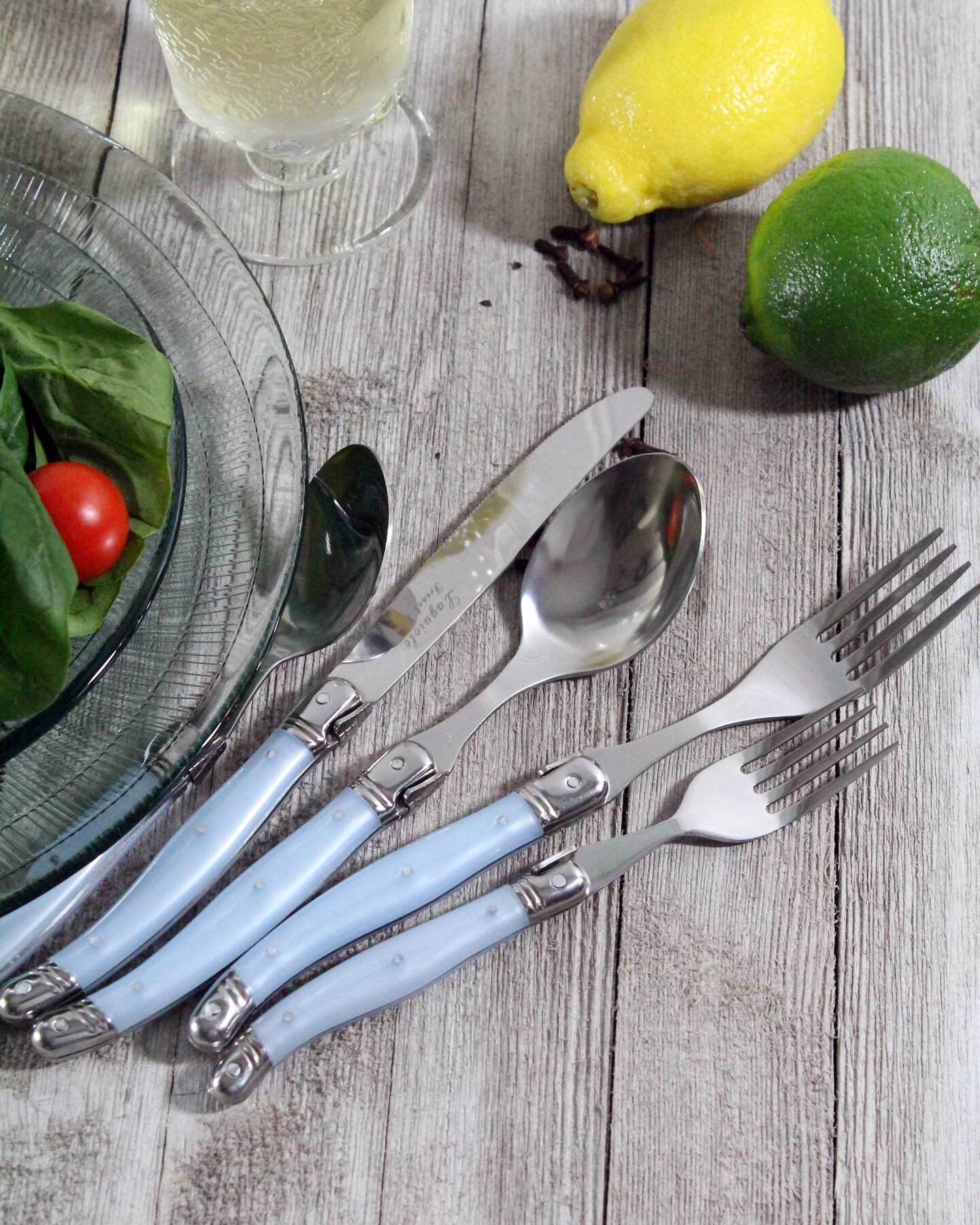 French Home Laguiole 20-Piece Stainless Steel Flatware Set - Navy Blue