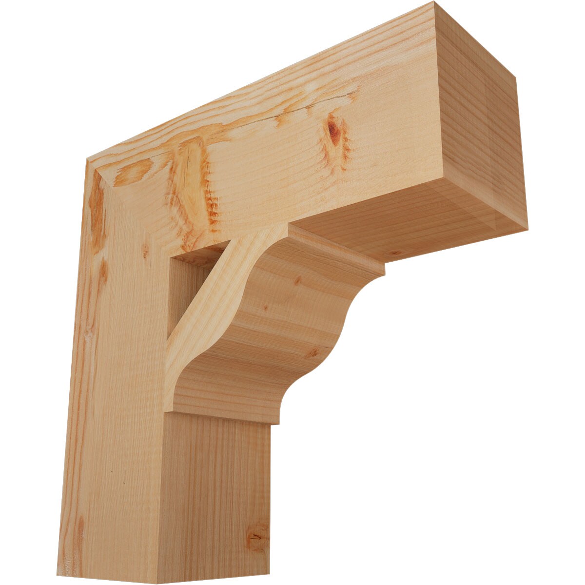 Ekena Millwork BKT06X18X18FST05SDF Funston Block Smooth 5-1/2-in x 18-in x 18-in Douglas fir Brown Wood Standard bracket