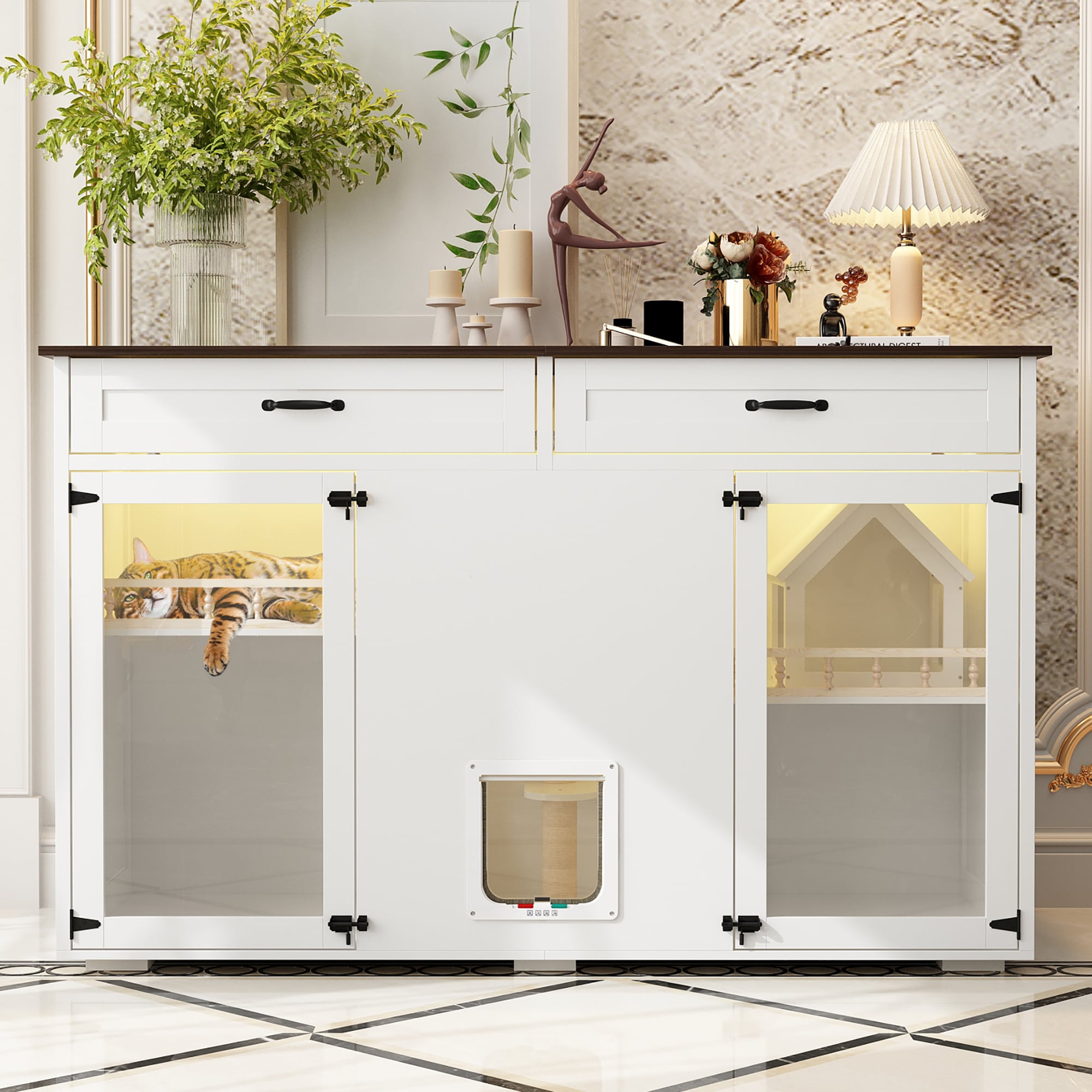 MIDHAM KF170340-01+02 Composite Indoor Large Dog House
