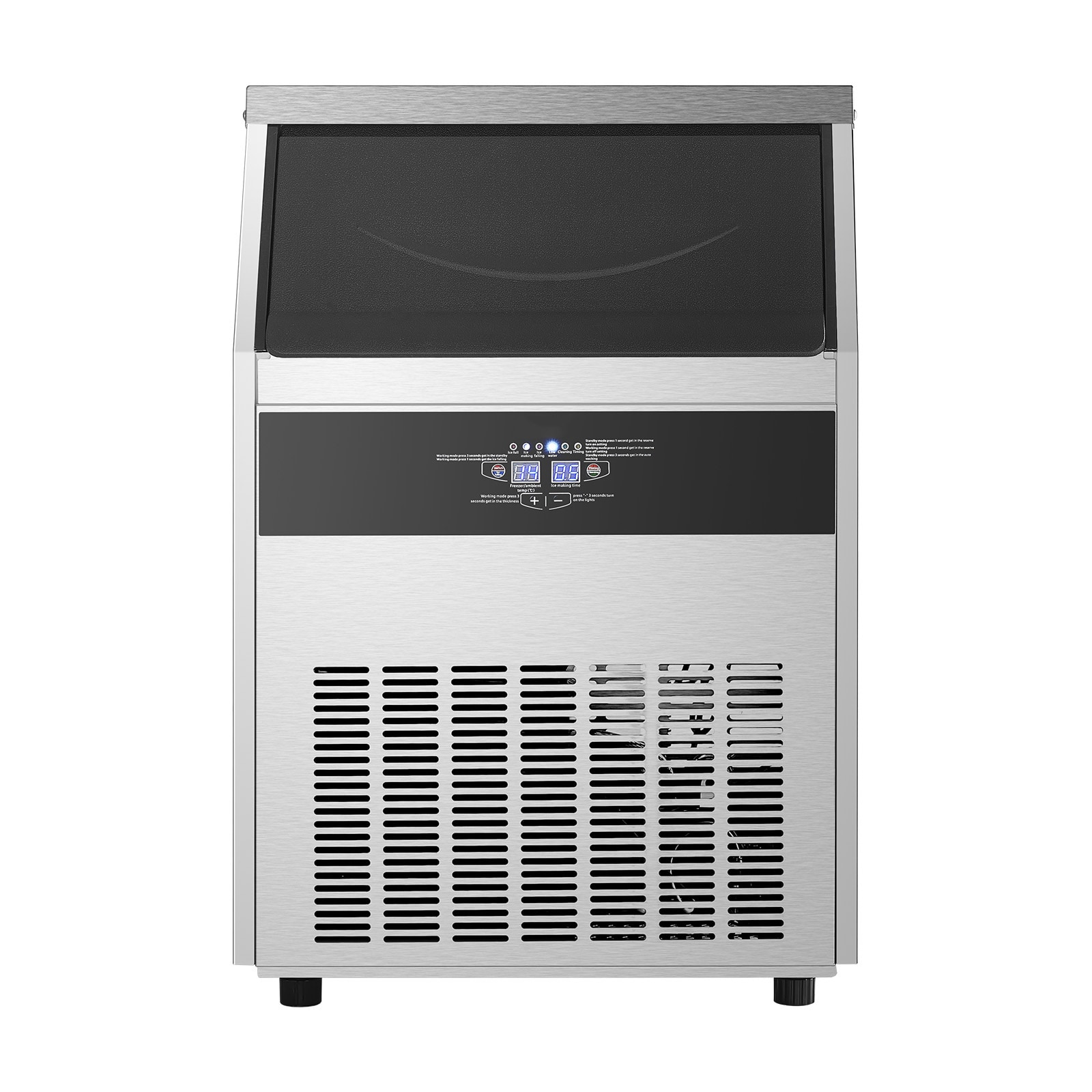 VEVOR SCSYYTSFBZBJ07266V1 265lbs/24H Commercial Ice Maker 108 Ice Cubes in 15 Minutes Freestanding Ice Maker Machine with 66lbs Large Storage Capacity for Bar Office Restaurant with LED Digital Display and Self-Cleaning